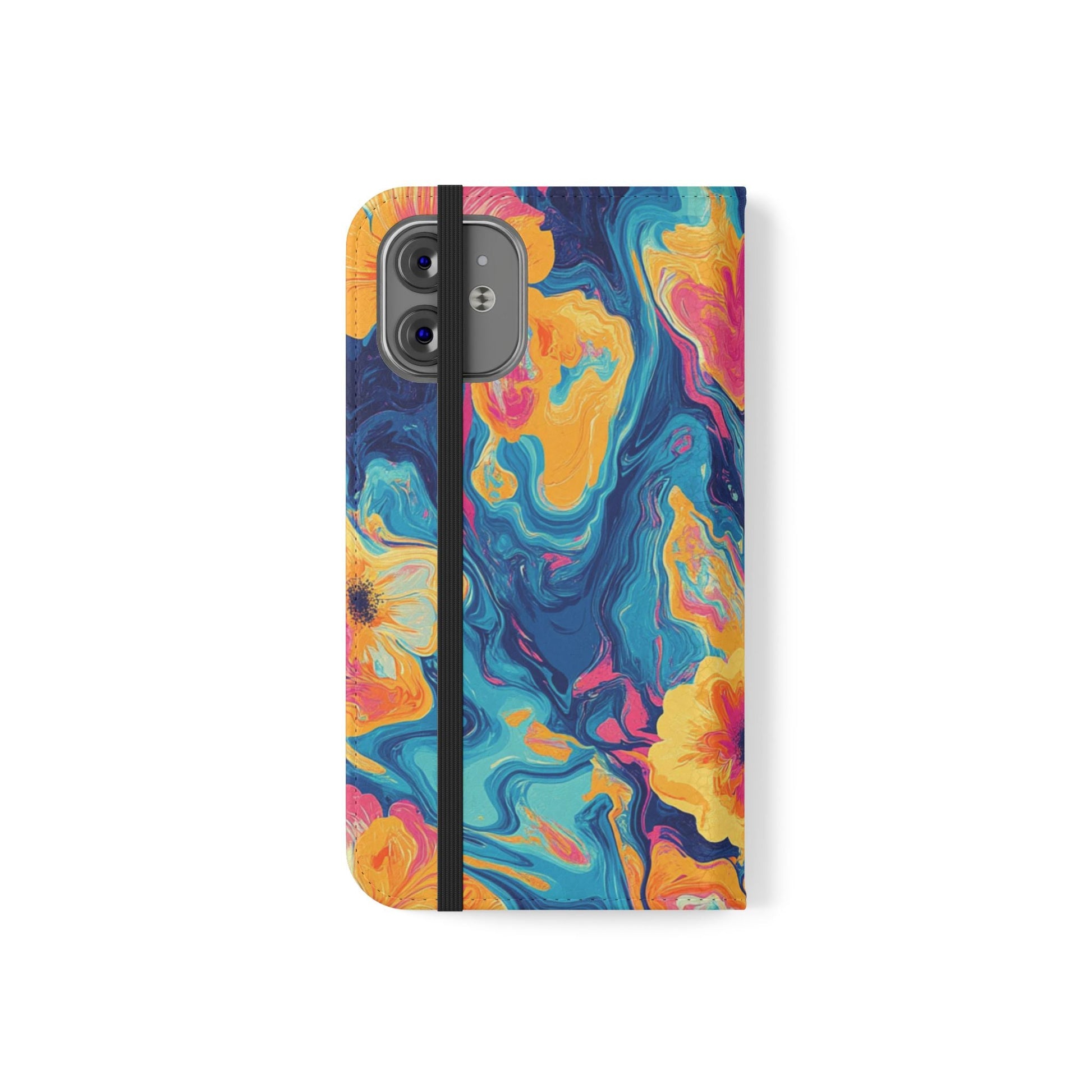 Vibrant Abstract Floral Flip Cases, Artsulli - Art is Long, Life is Short, Phone Case, , , , , , , 