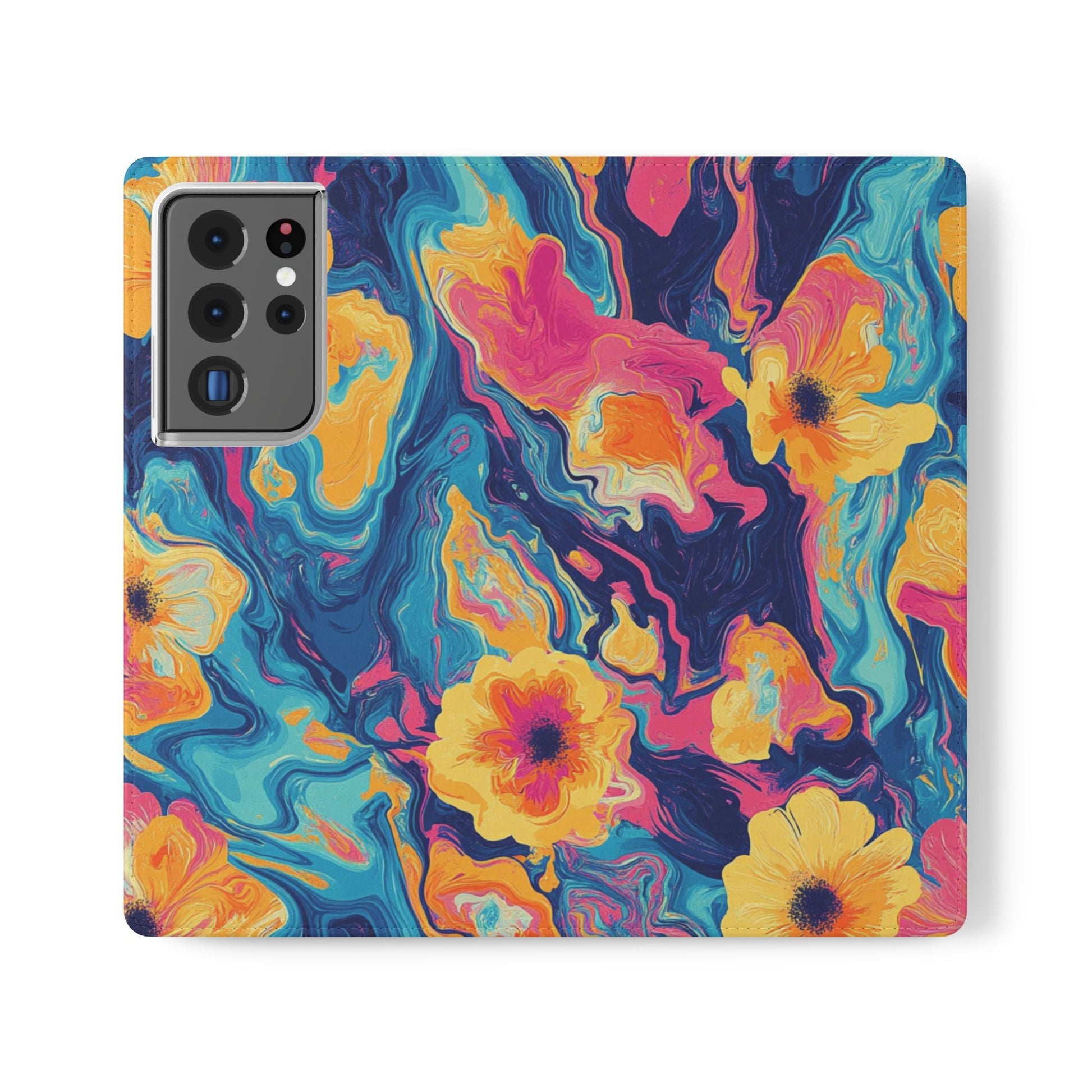Vibrant Abstract Floral Flip Cases, Artsulli - Art is Long, Life is Short, Phone Case, Size, Samsung Galaxy S21 Ultra, , , , , 20722715523801943779