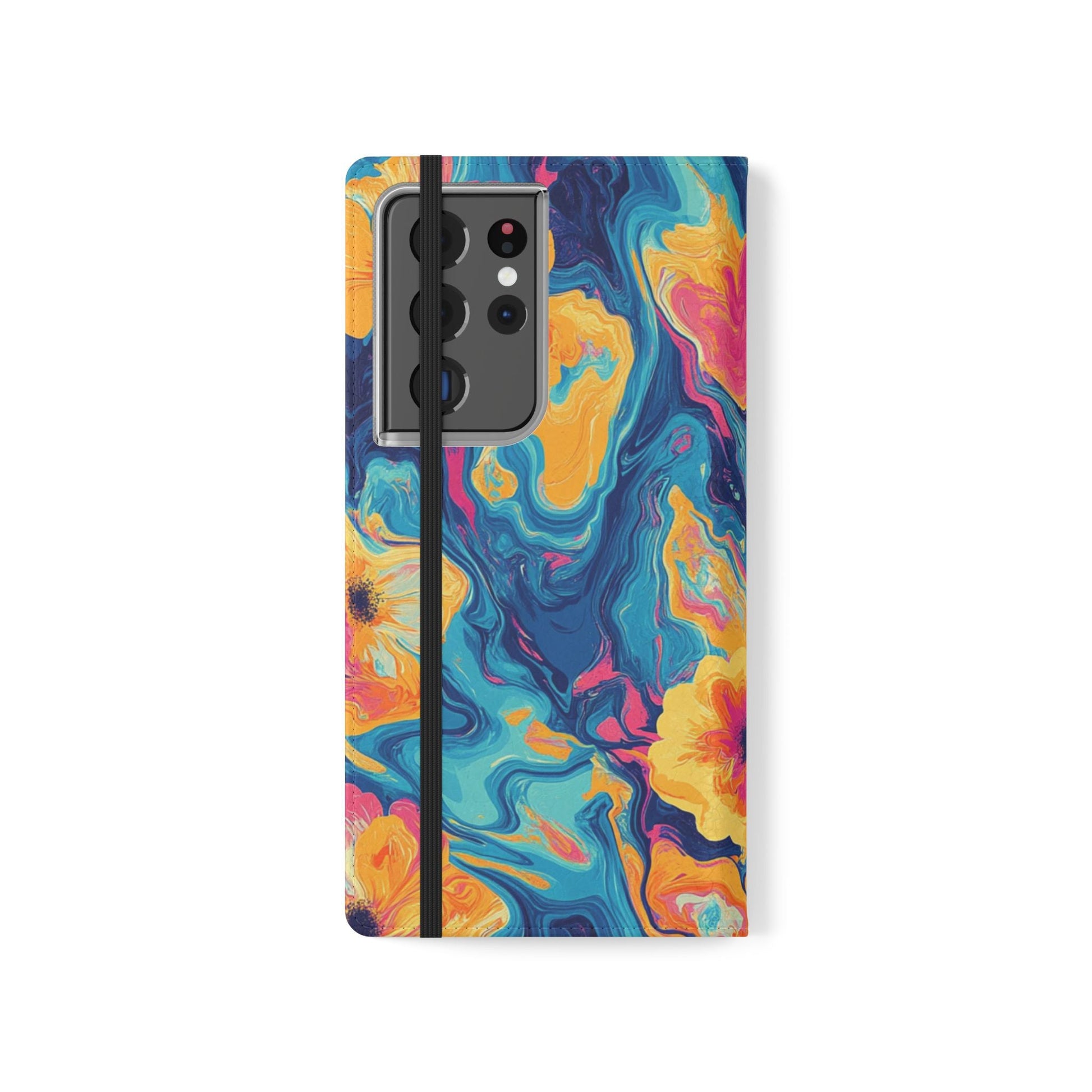 Vibrant Abstract Floral Flip Cases, Artsulli - Art is Long, Life is Short, Phone Case, , , , , , , 