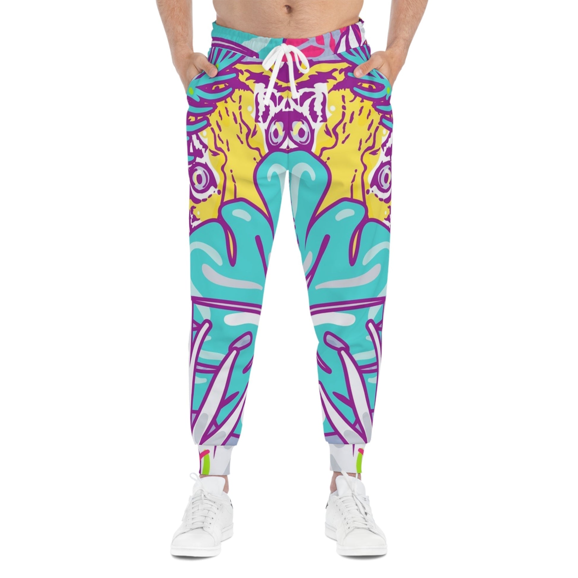 Printify Vibrant Abstract Floral Joggers 2025