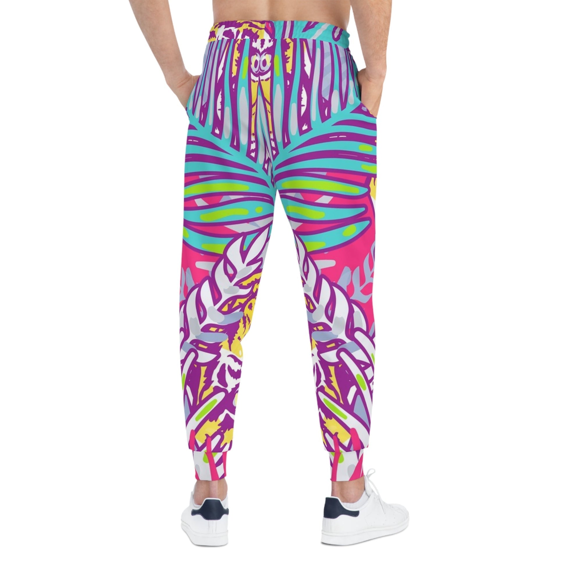 Printify Vibrant Abstract Floral Joggers 2025