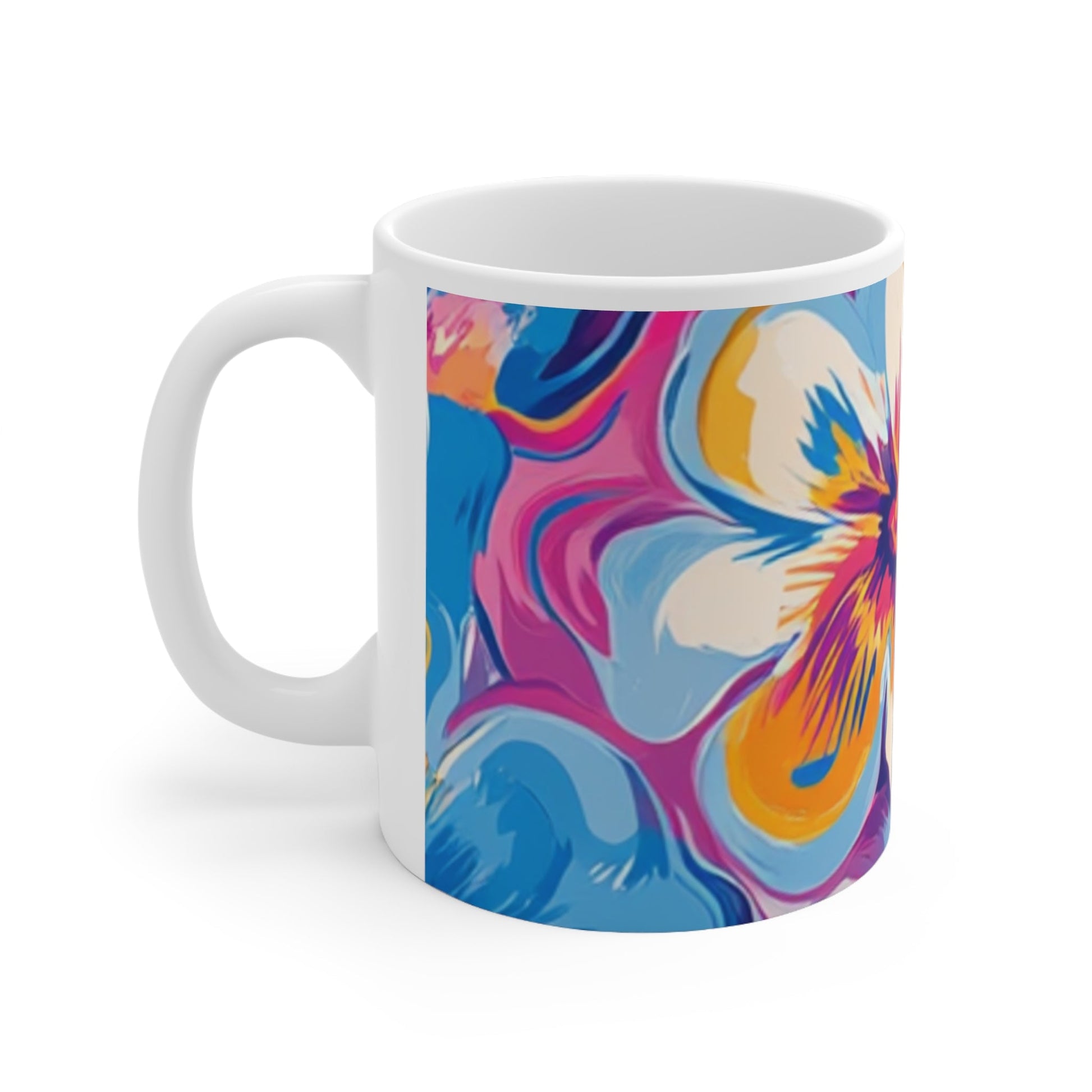 Vibrant Abstract Floral Mug, Artsulli - Art is Long, Life is Short, Mug, , , , , , , 