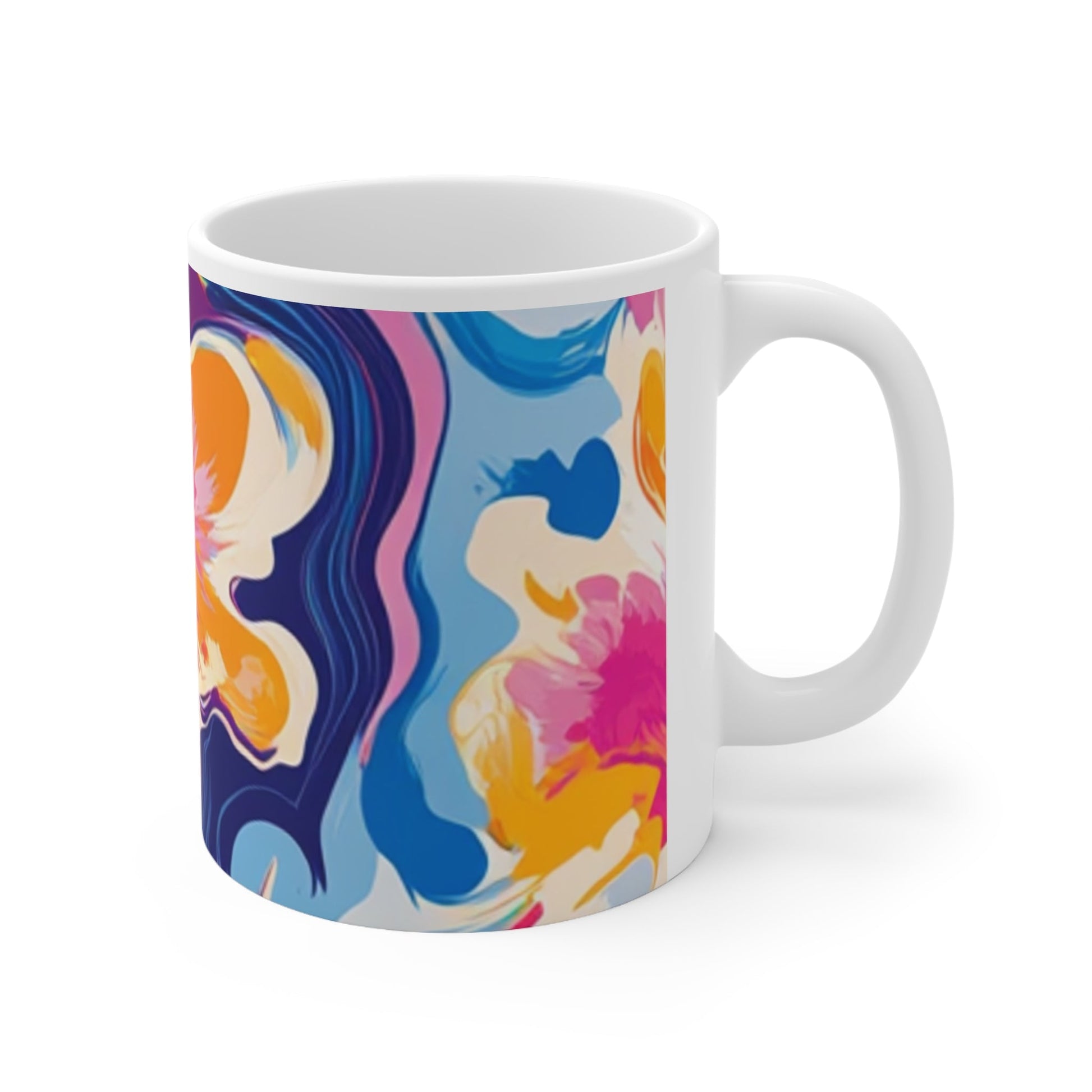 Vibrant Abstract Floral Mug, Artsulli - Art is Long, Life is Short, Mug, , , , , , , 