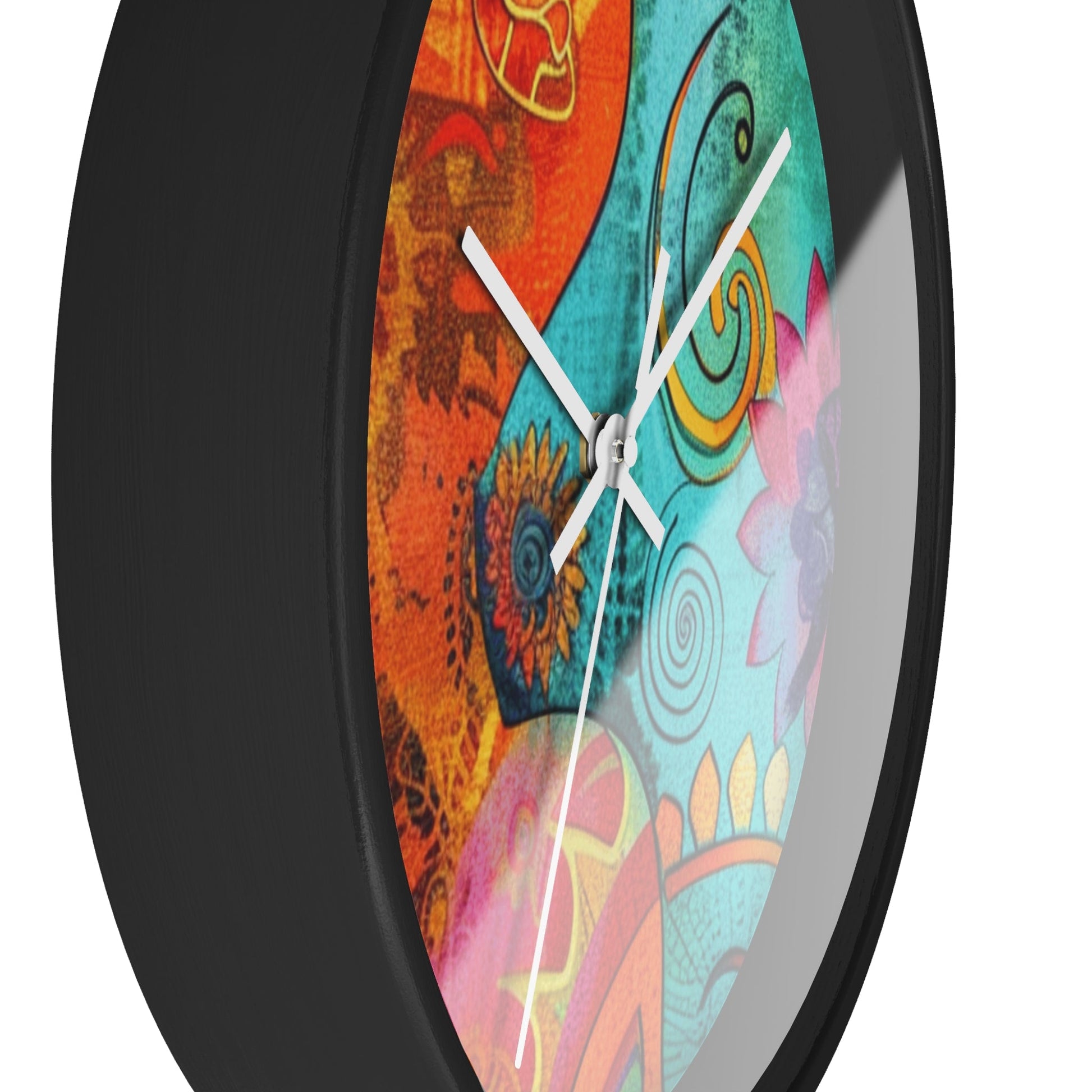 Vibrant Abstract Floral Wall Clock, Artsulli - Art is Long, Life is Short, Home Decor, , , , , , , 