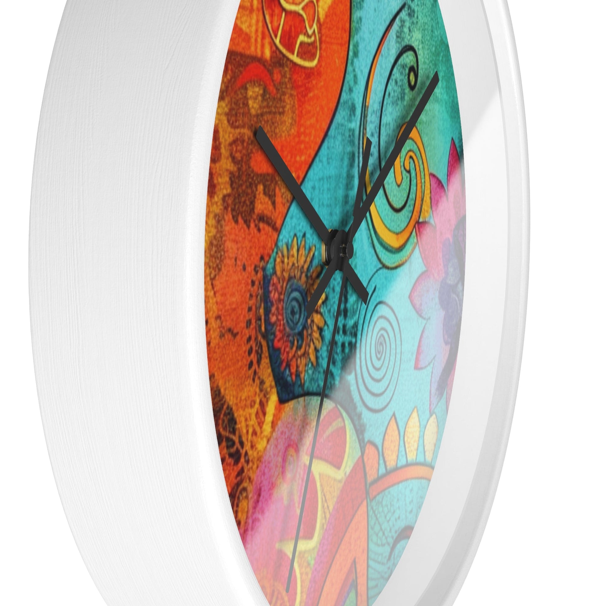 Vibrant Abstract Floral Wall Clock, Artsulli - Art is Long, Life is Short, Home Decor, , , , , , , 