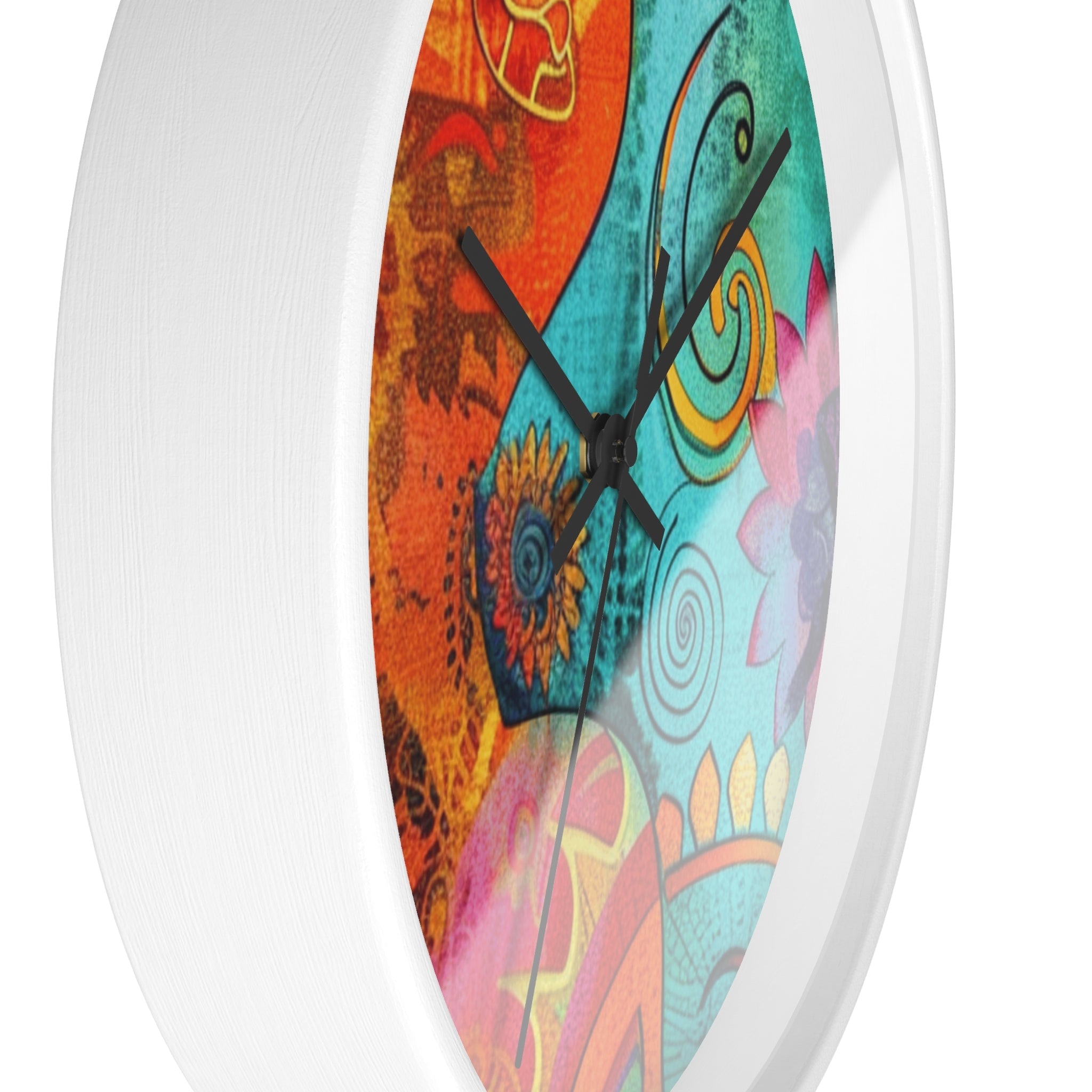 Vibrant Abstract Floral Wall Clock, Artsulli - Art is Long, Life is Short, Home Decor, , , , , , , 