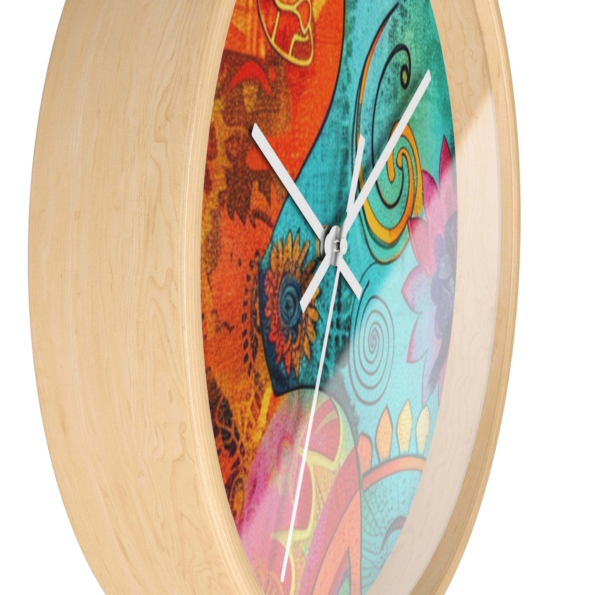 Vibrant Abstract Floral Wall Clock, Artsulli - Art is Long, Life is Short, Home Decor, , , , , , , 