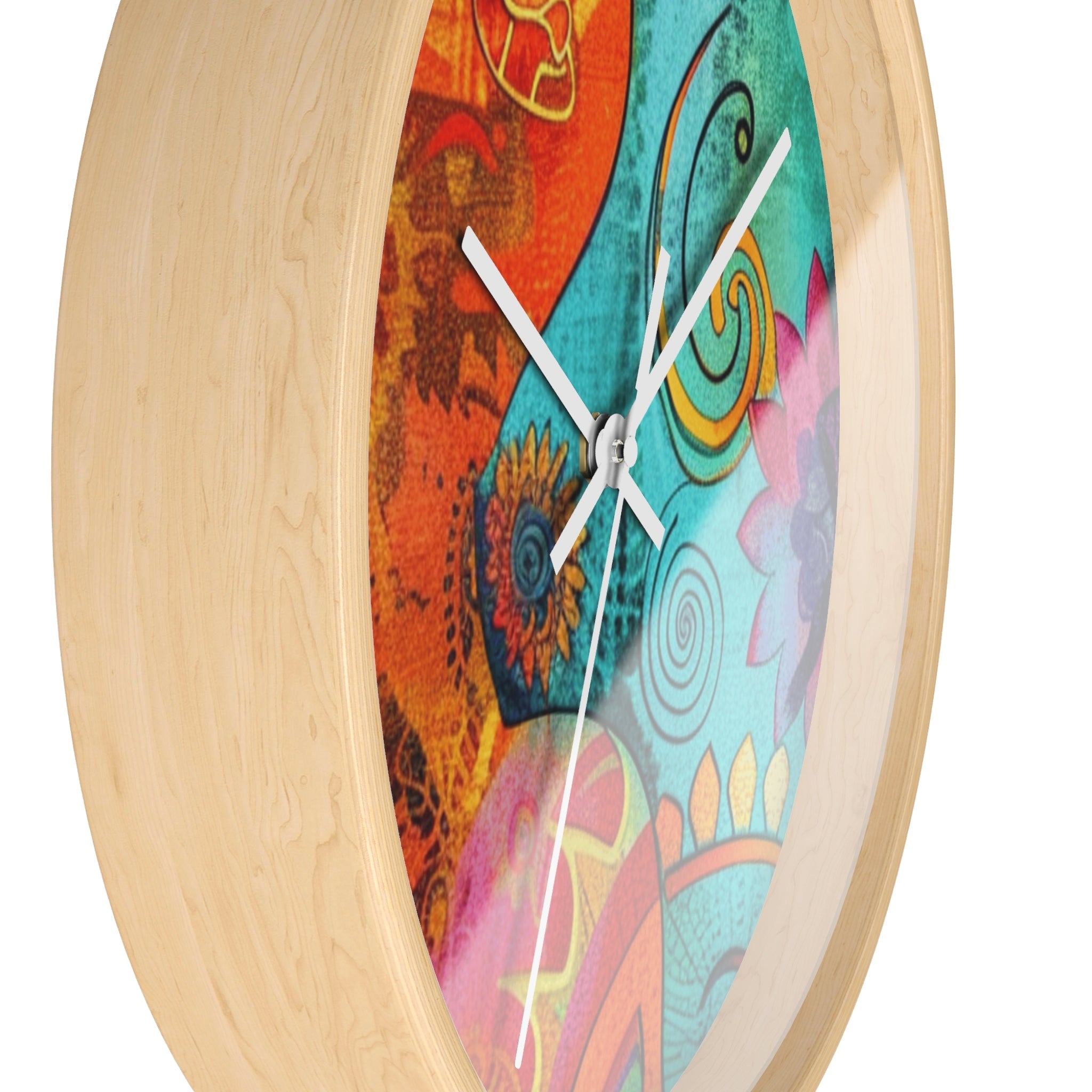 Vibrant Abstract Floral Wall Clock, Artsulli - Art is Long, Life is Short, Home Decor, , , , , , , 