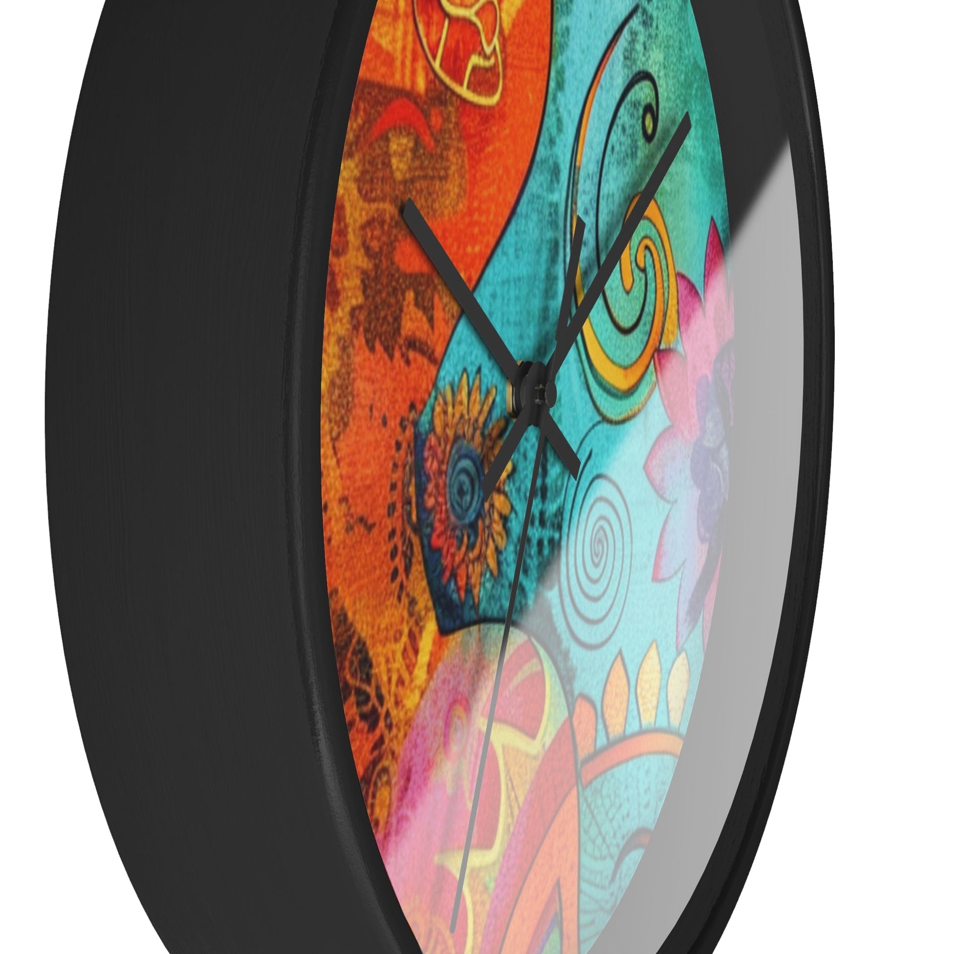 Vibrant Abstract Floral Wall Clock, Artsulli - Art is Long, Life is Short, Home Decor, , , , , , , 