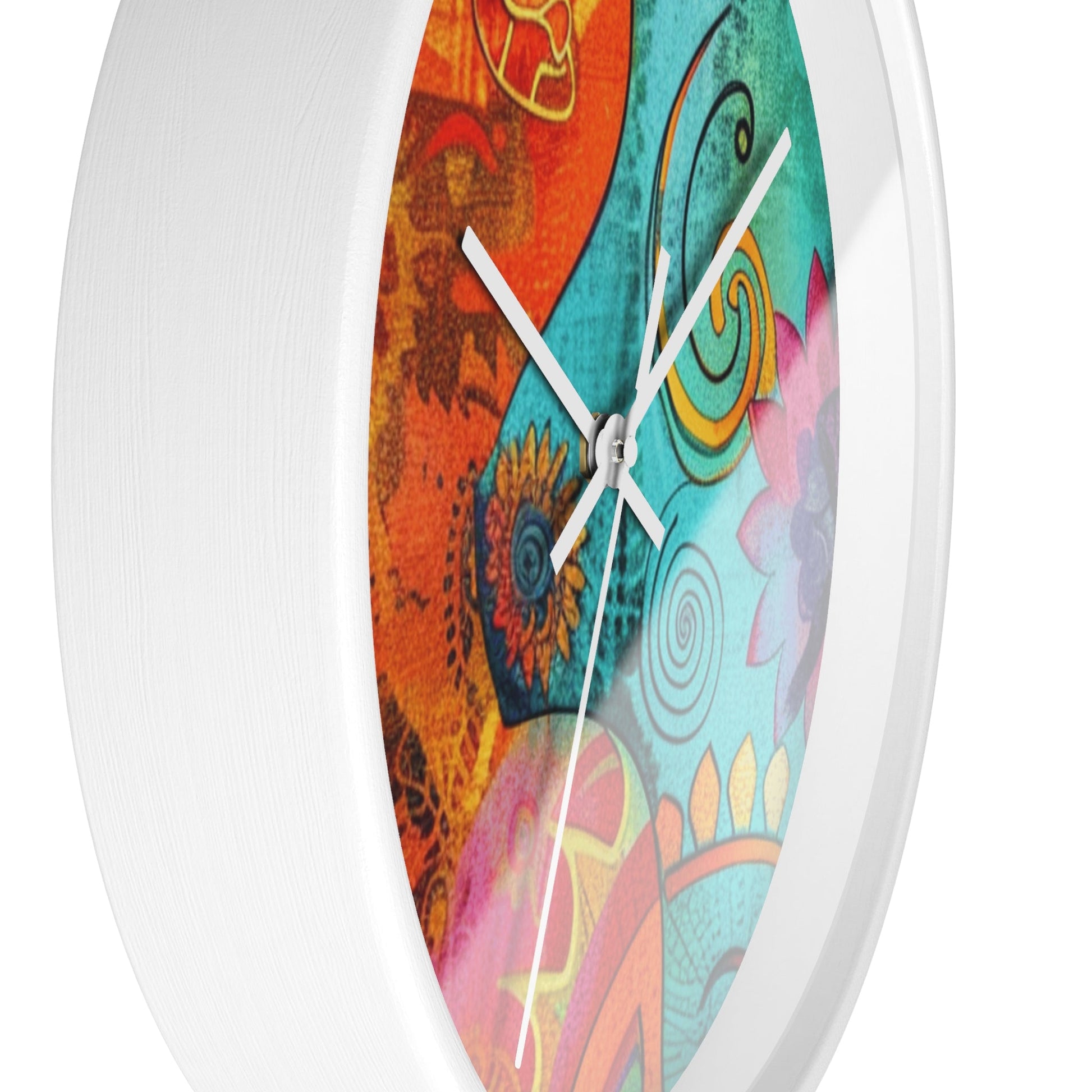Vibrant Abstract Floral Wall Clock, Artsulli - Art is Long, Life is Short, Home Decor, , , , , , , 
