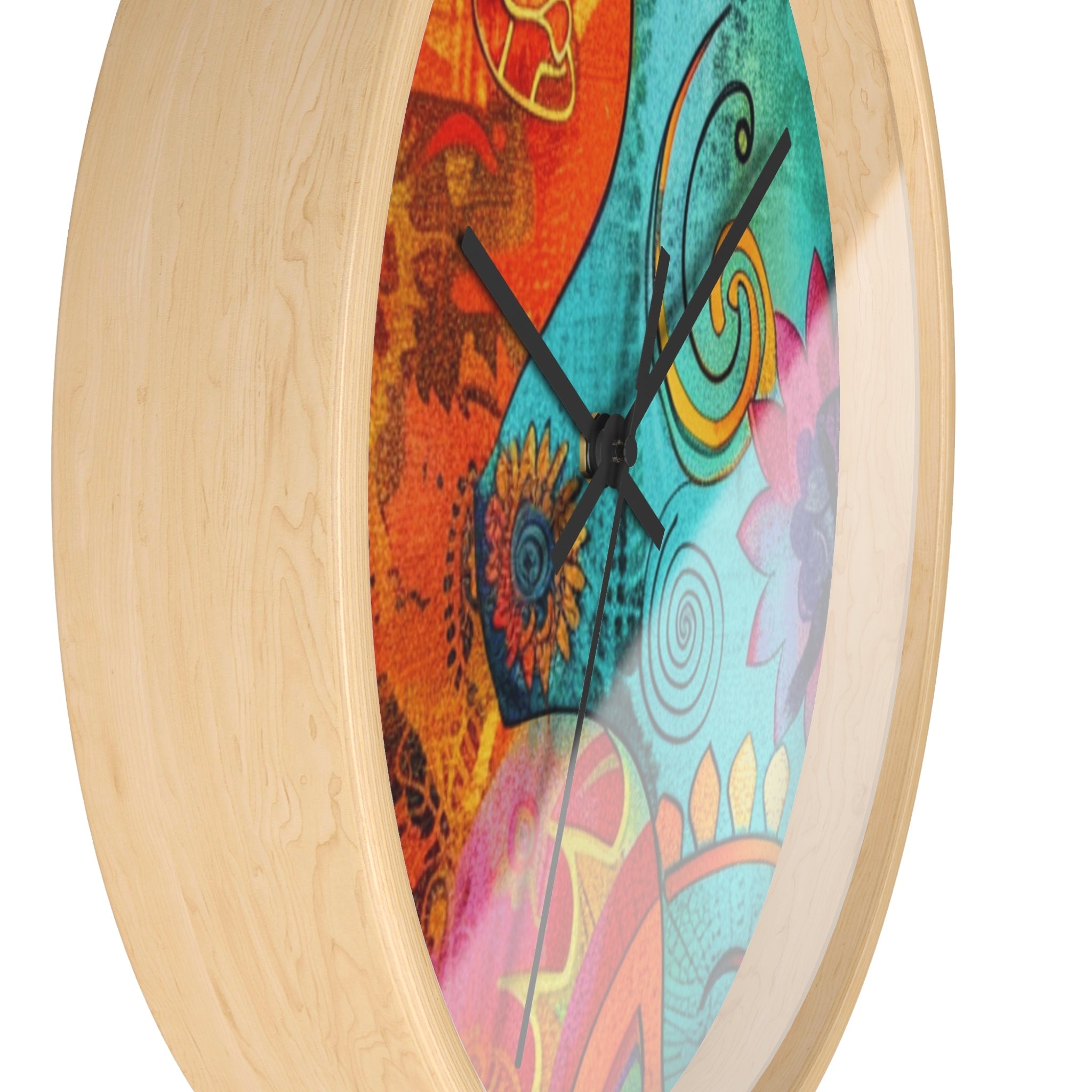 Vibrant Abstract Floral Wall Clock, Artsulli - Art is Long, Life is Short, Home Decor, , , , , , , 