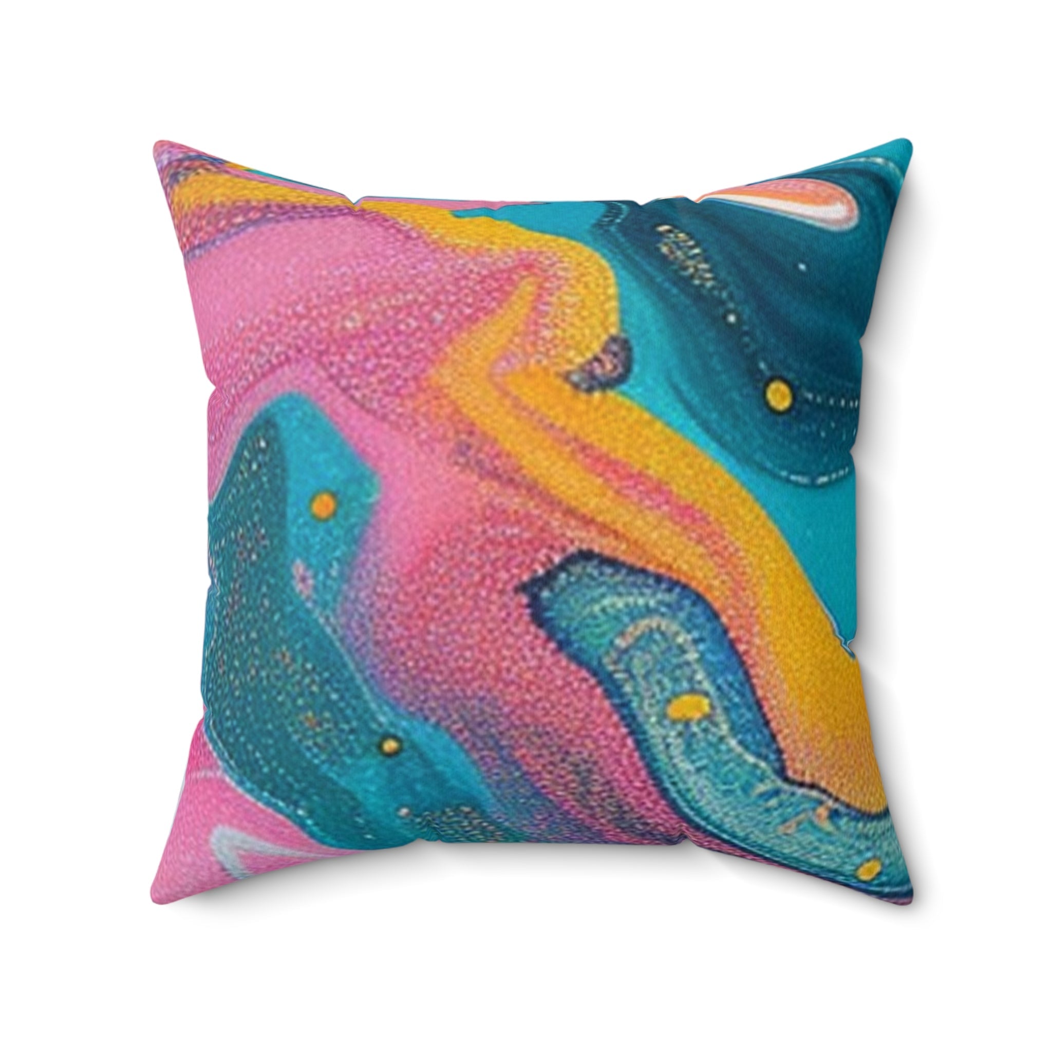 Vibrant Abstract Fluid Art Throw Pillow, Artsulli - Art is Long, Life is Short, Home Decor, Size, 20" × 20", , , , , 29677424849289130720