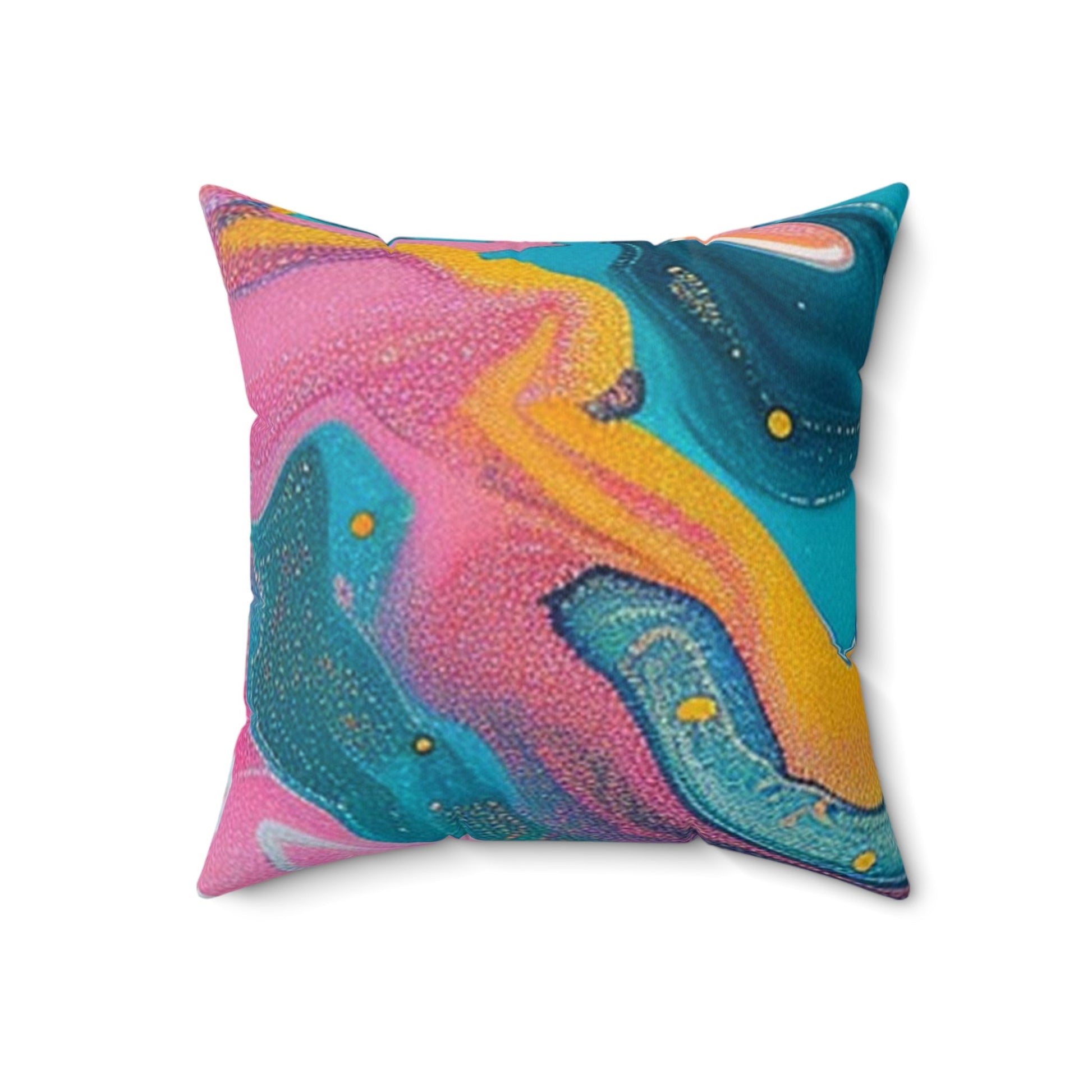 Vibrant Abstract Fluid Art Throw Pillow, Artsulli - Art is Long, Life is Short, Home Decor, Size, 18" × 18", , , , , 32585119791464790111