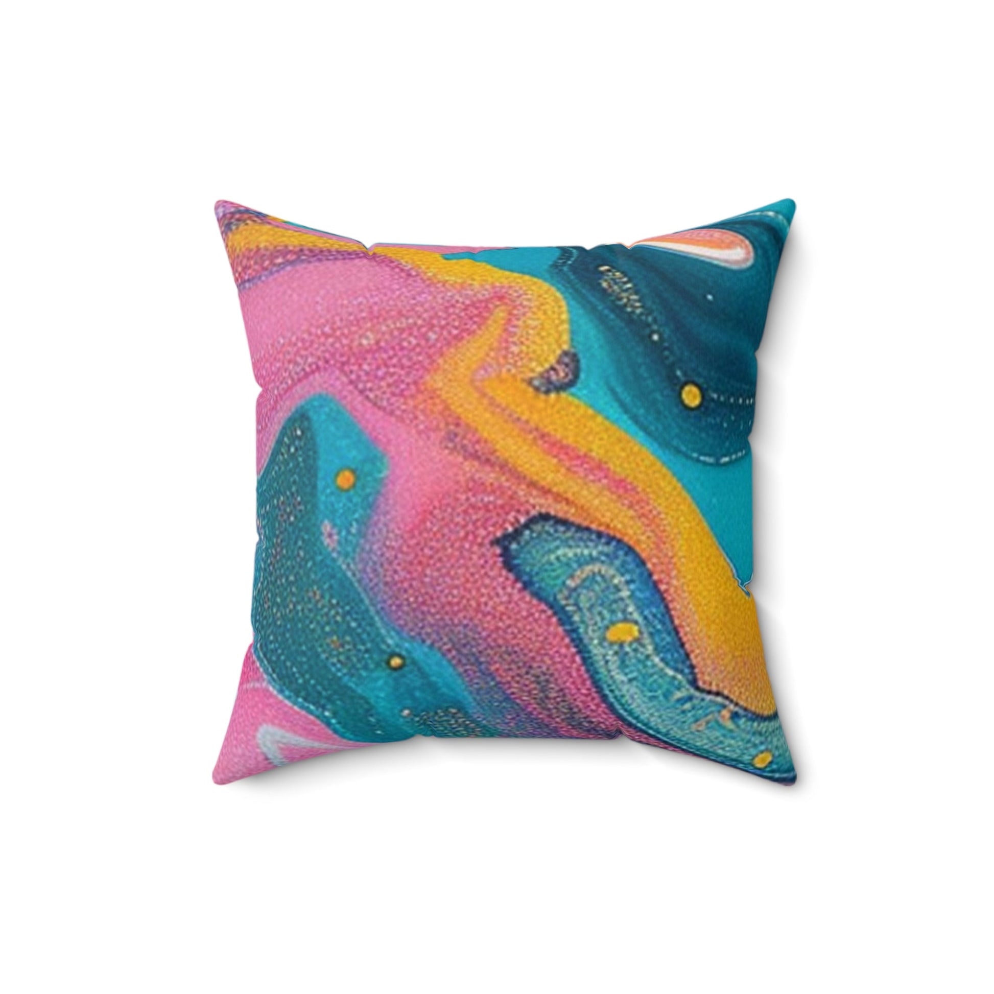 Vibrant Abstract Fluid Art Throw Pillow, Artsulli - Art is Long, Life is Short, Home Decor, Size, 16" × 16", , , , , 21392763758646987217