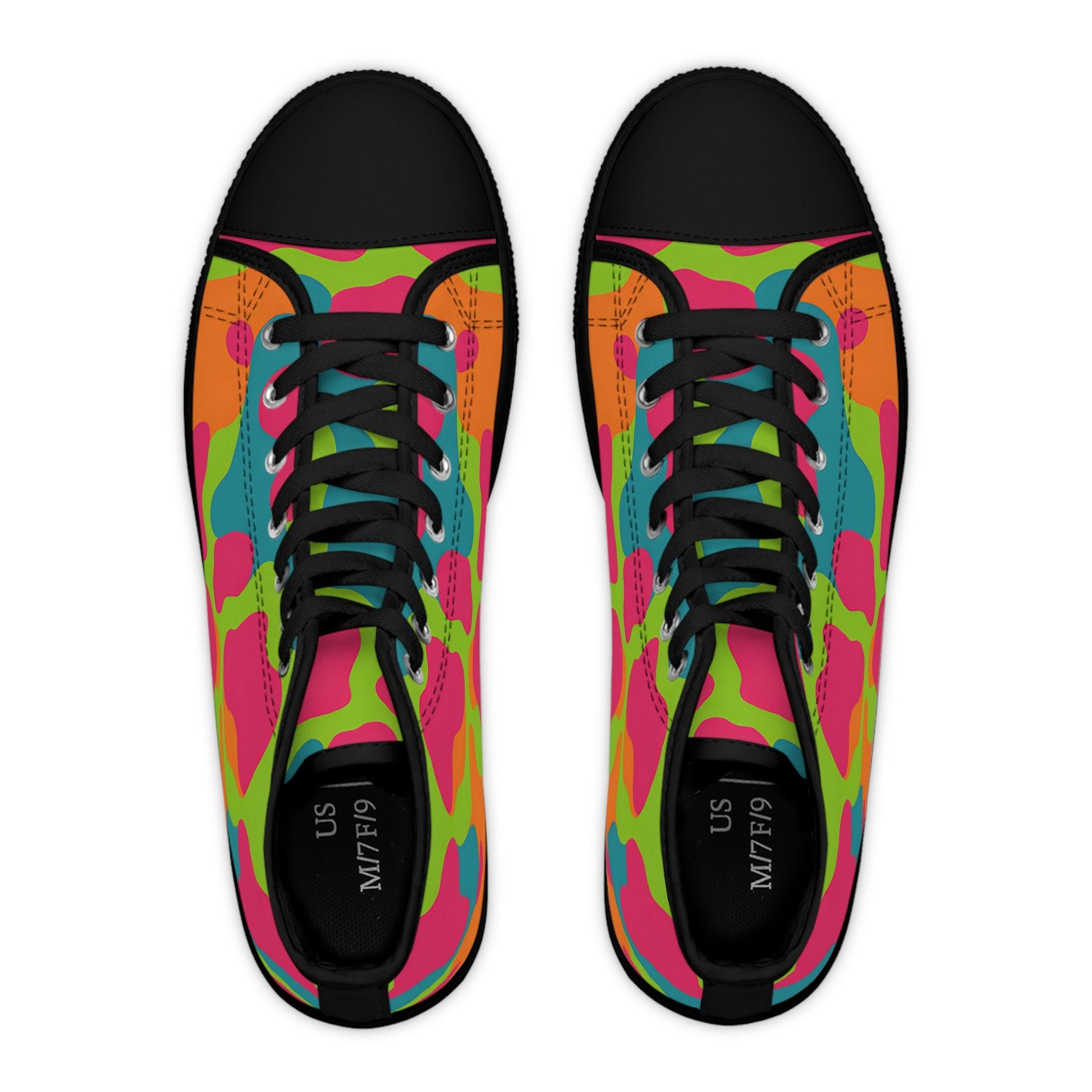 Vibrant Abstract High Top Sneakers, Artsulli - Art is Long, Life is Short, Shoes, , , , , , , 
