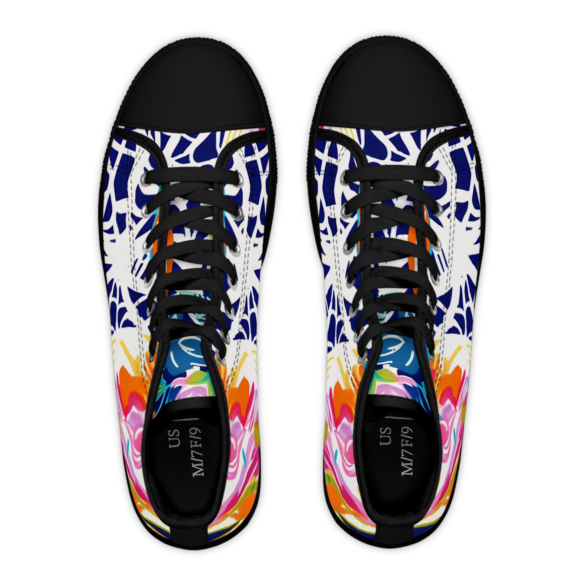 Vibrant Abstract High Top Sneakers, Artsulli - Art is Long, Life is Short, Shoes, , , , , , , 