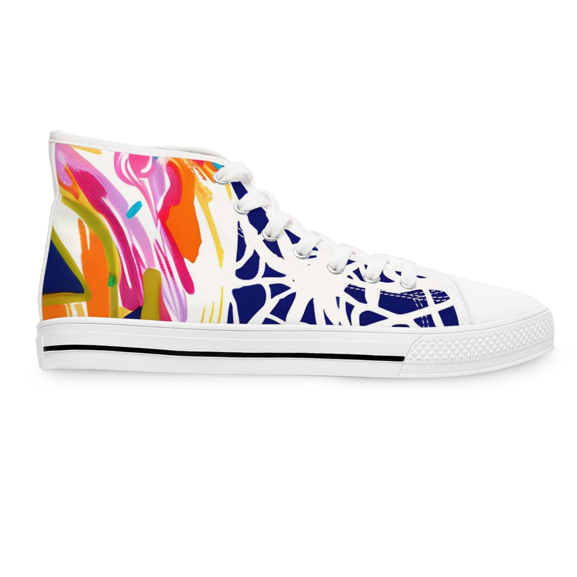 Vibrant Abstract High Top Sneakers, Artsulli - Art is Long, Life is Short, Shoes, , , , , , , 