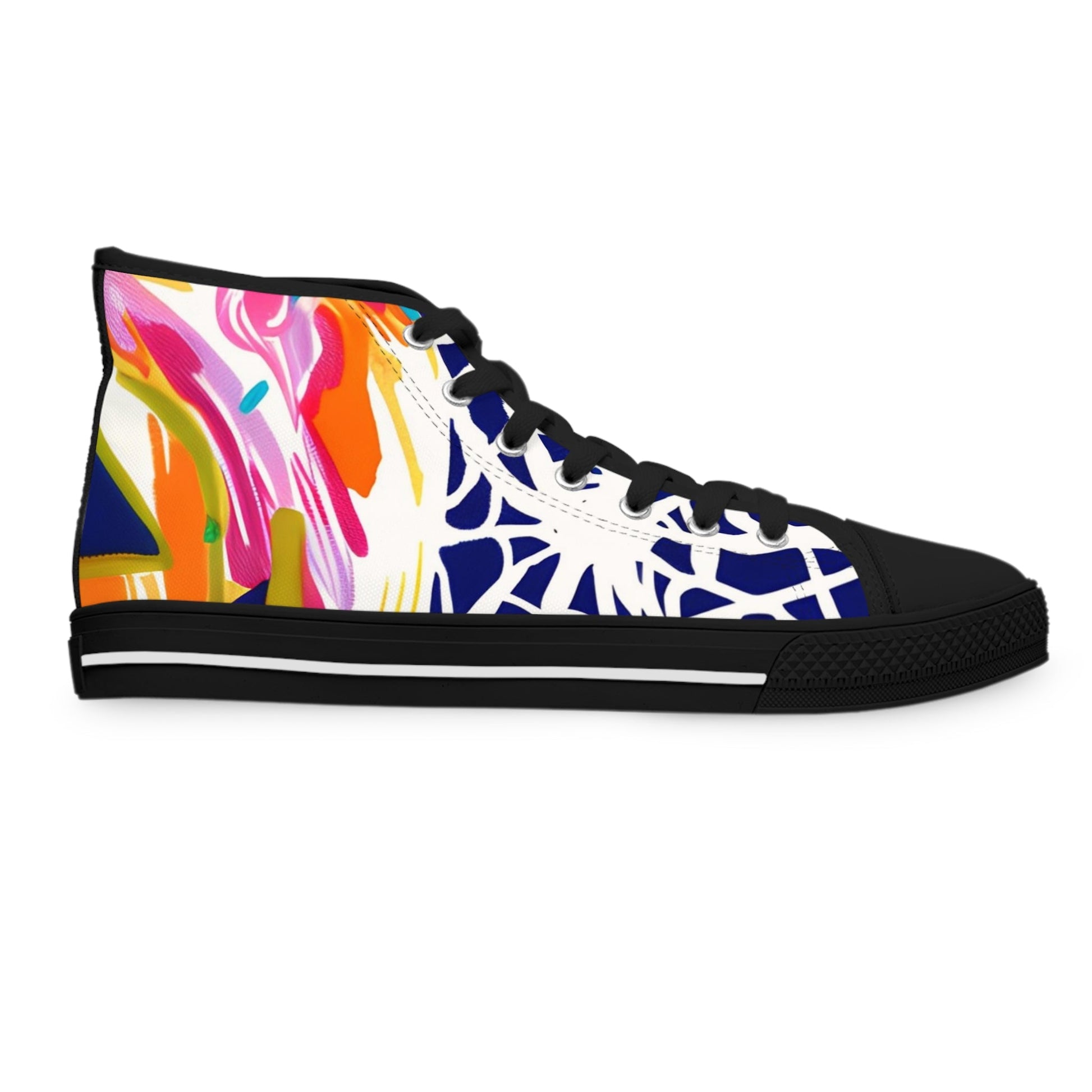 Vibrant Abstract High Top Sneakers, Artsulli - Art is Long, Life is Short, Shoes, , , , , , , 