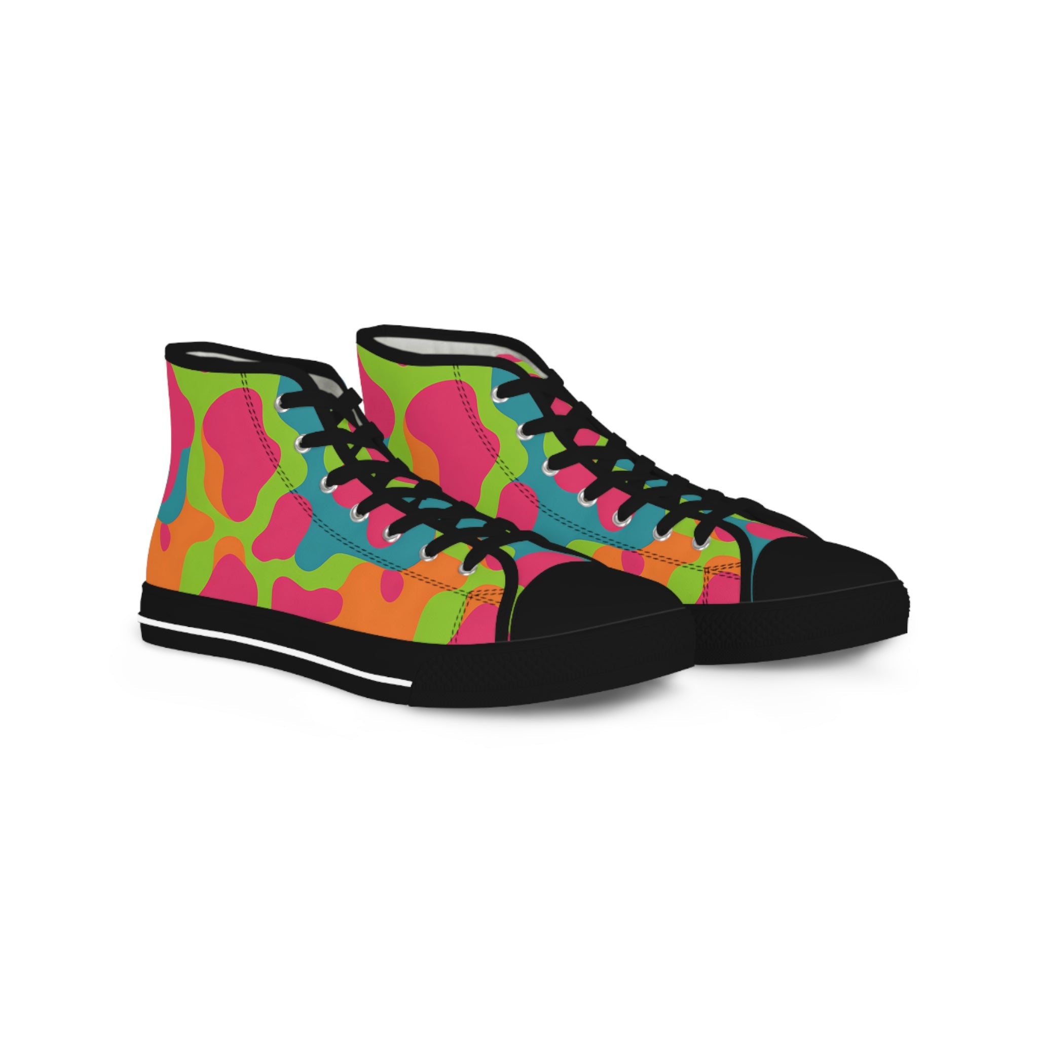 Vibrant Abstract High-Top Sneakers, Artsulli - Art is Long, Life is Short, Shoes, Size, US 5, Color, Black sole, , , 15288051651453067621