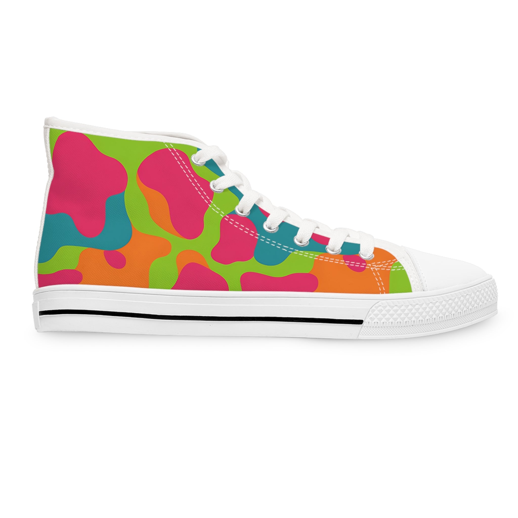 Vibrant Abstract High Top Sneakers, Artsulli - Art is Long, Life is Short, Shoes, , , , , , , 
