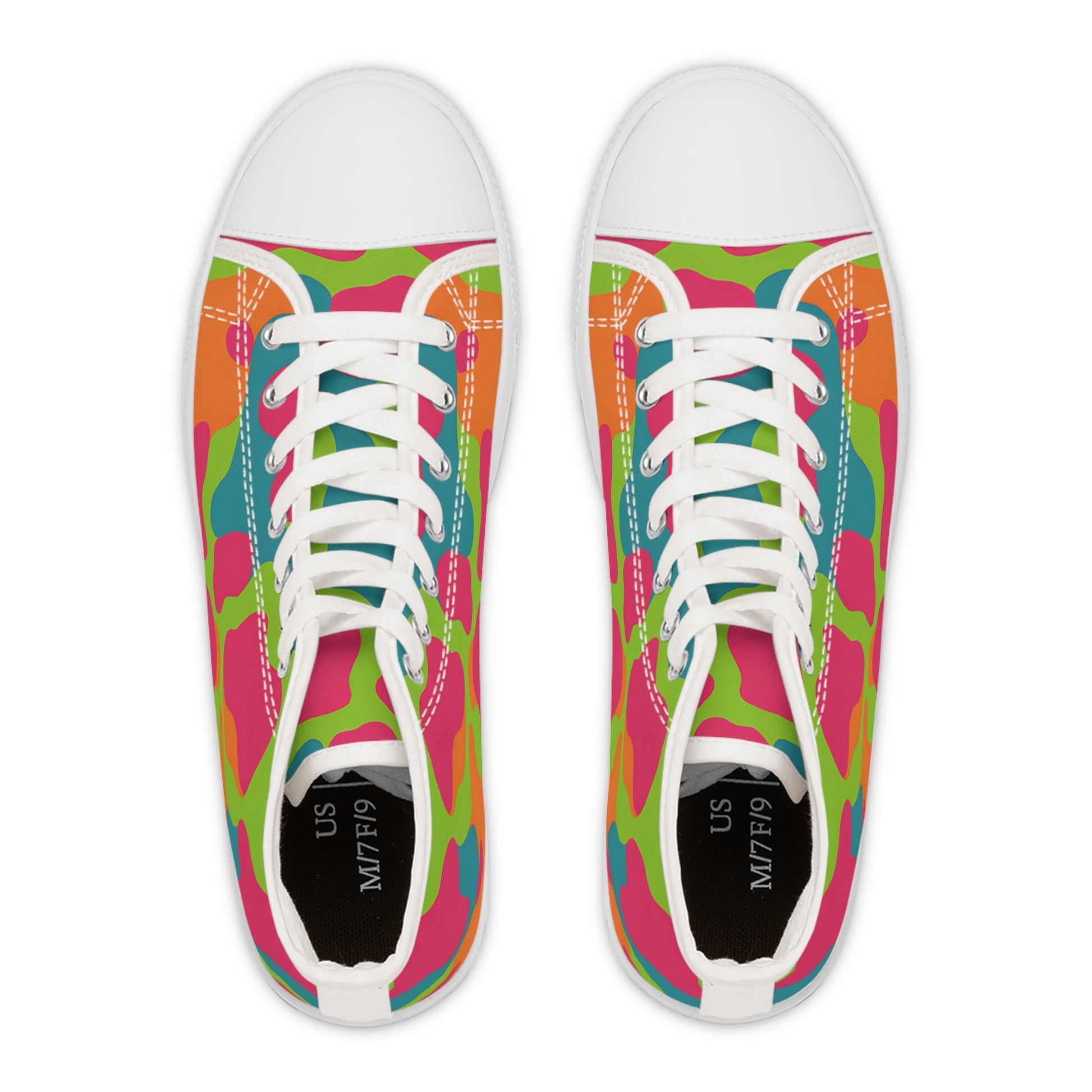 Vibrant Abstract High Top Sneakers, Artsulli - Art is Long, Life is Short, Shoes, , , , , , , 
