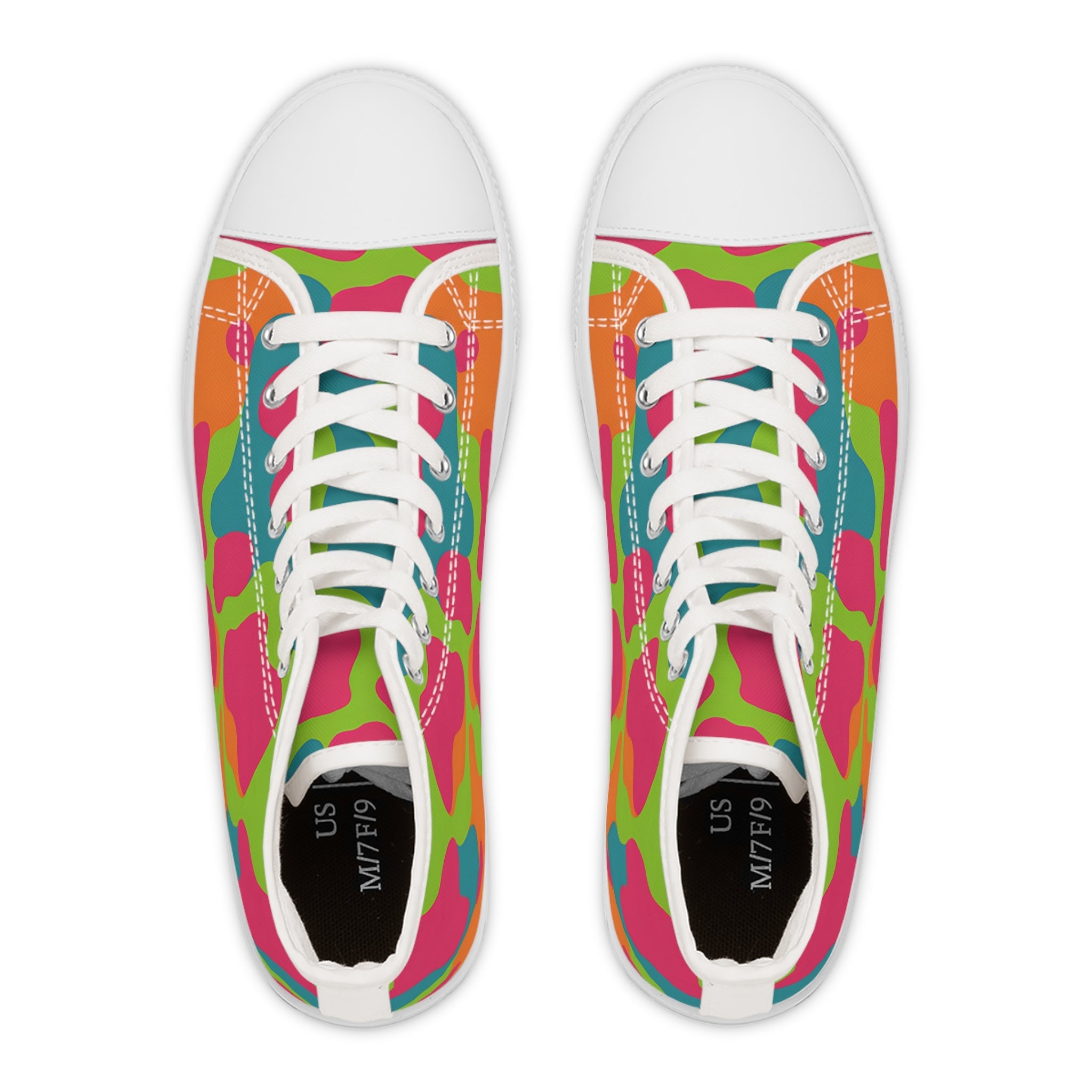 Vibrant Abstract High Top Sneakers, Artsulli - Art is Long, Life is Short, Shoes, , , , , , , 