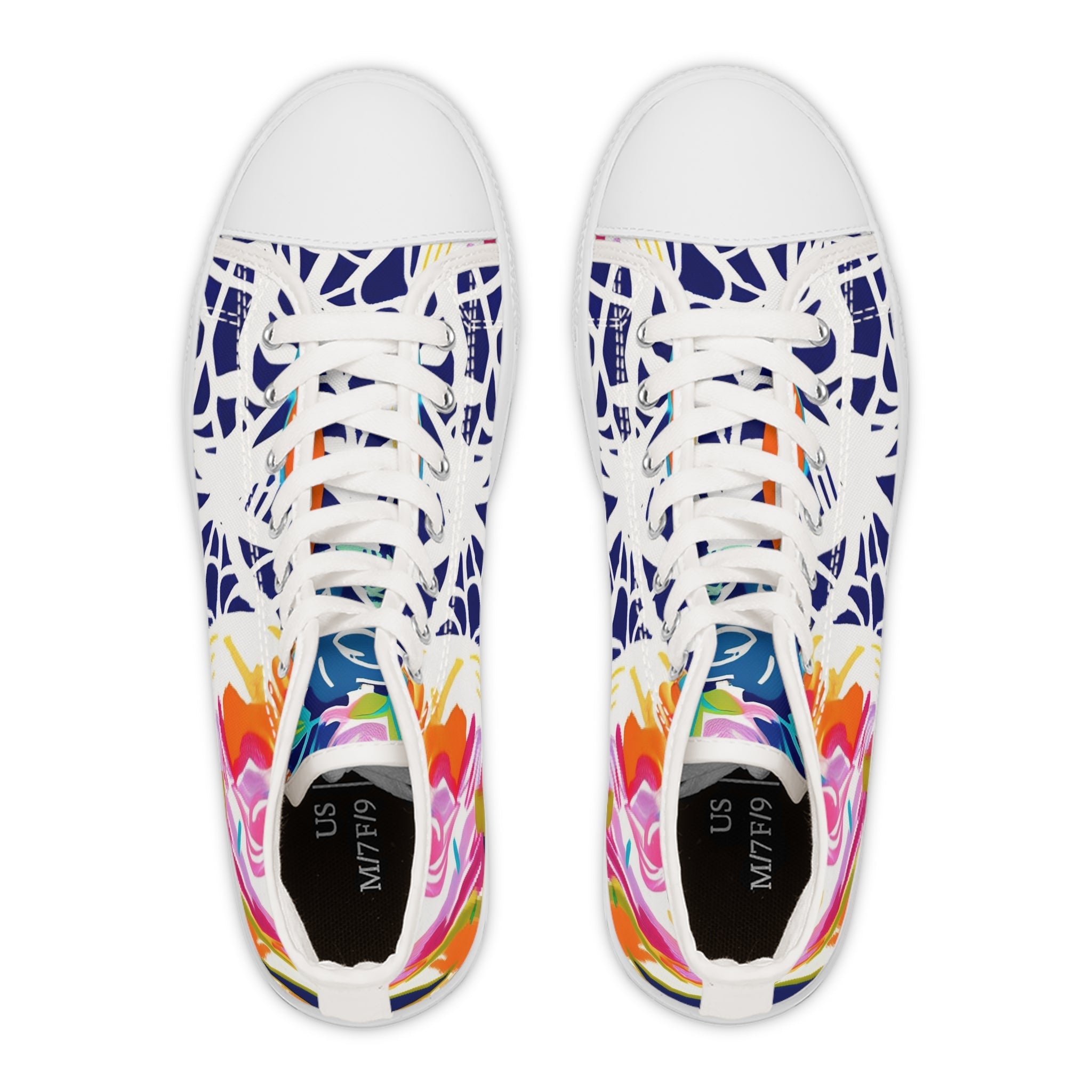 Vibrant Abstract High Top Sneakers, Artsulli - Art is Long, Life is Short, Shoes, , , , , , , 