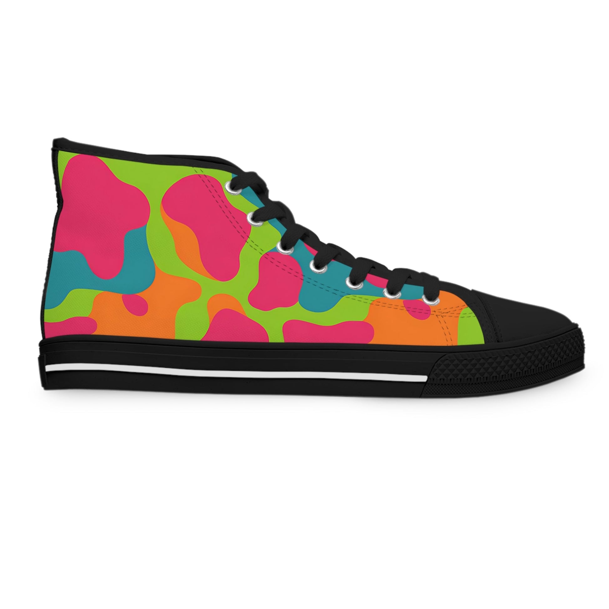 Vibrant Abstract High Top Sneakers, Artsulli - Art is Long, Life is Short, Shoes, , , , , , , 