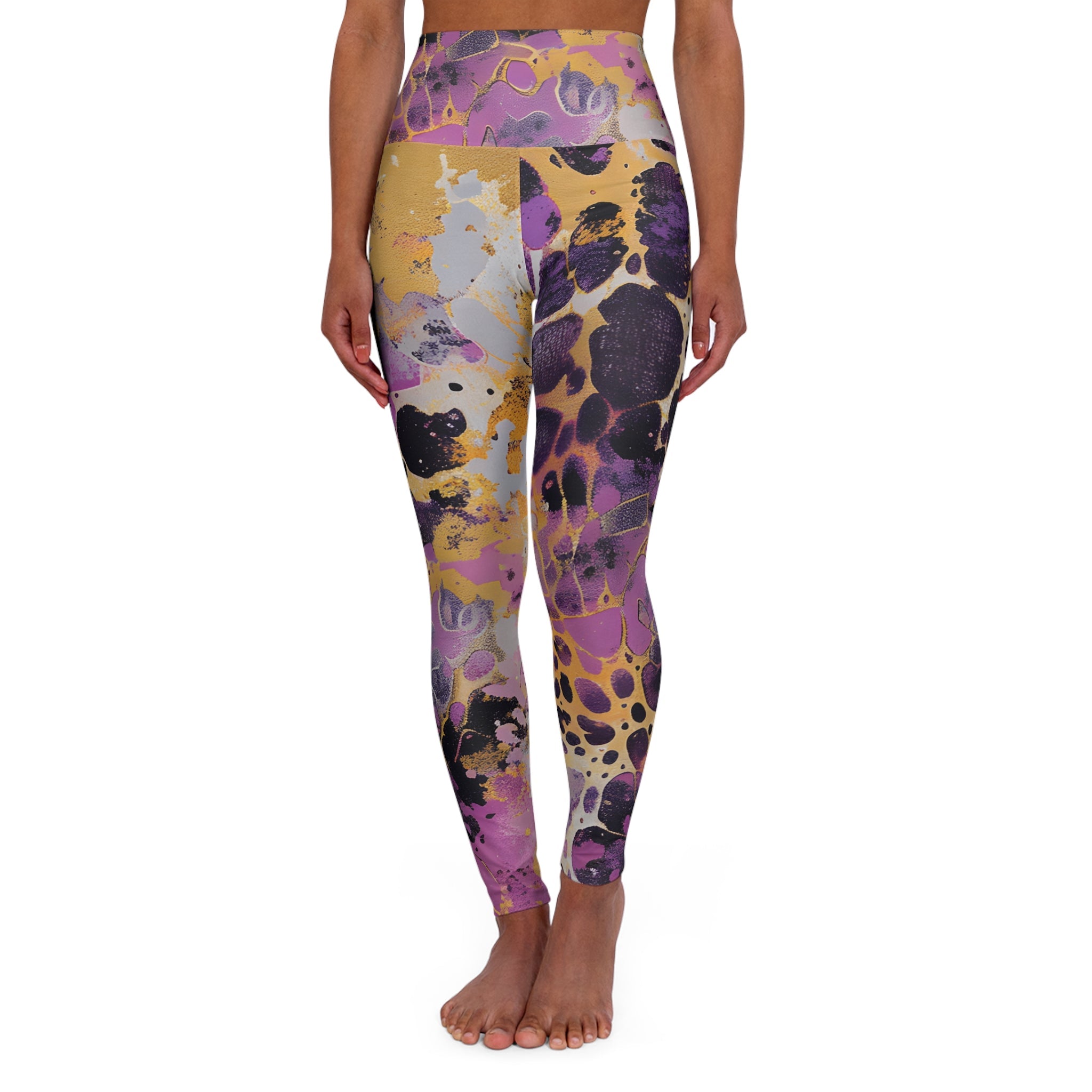 JAKKOUTTHEBXX Vibrant Abstract High Waisted Yoga Leggings 2025