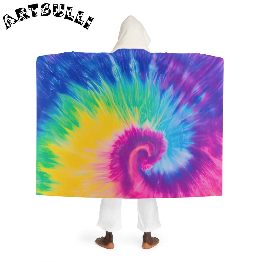 Vibrant Abstract Hooded Sherpa Fleece Blanket, Artsulli - Art is Long, Life is Short, All Over Prints, , , , , , , 