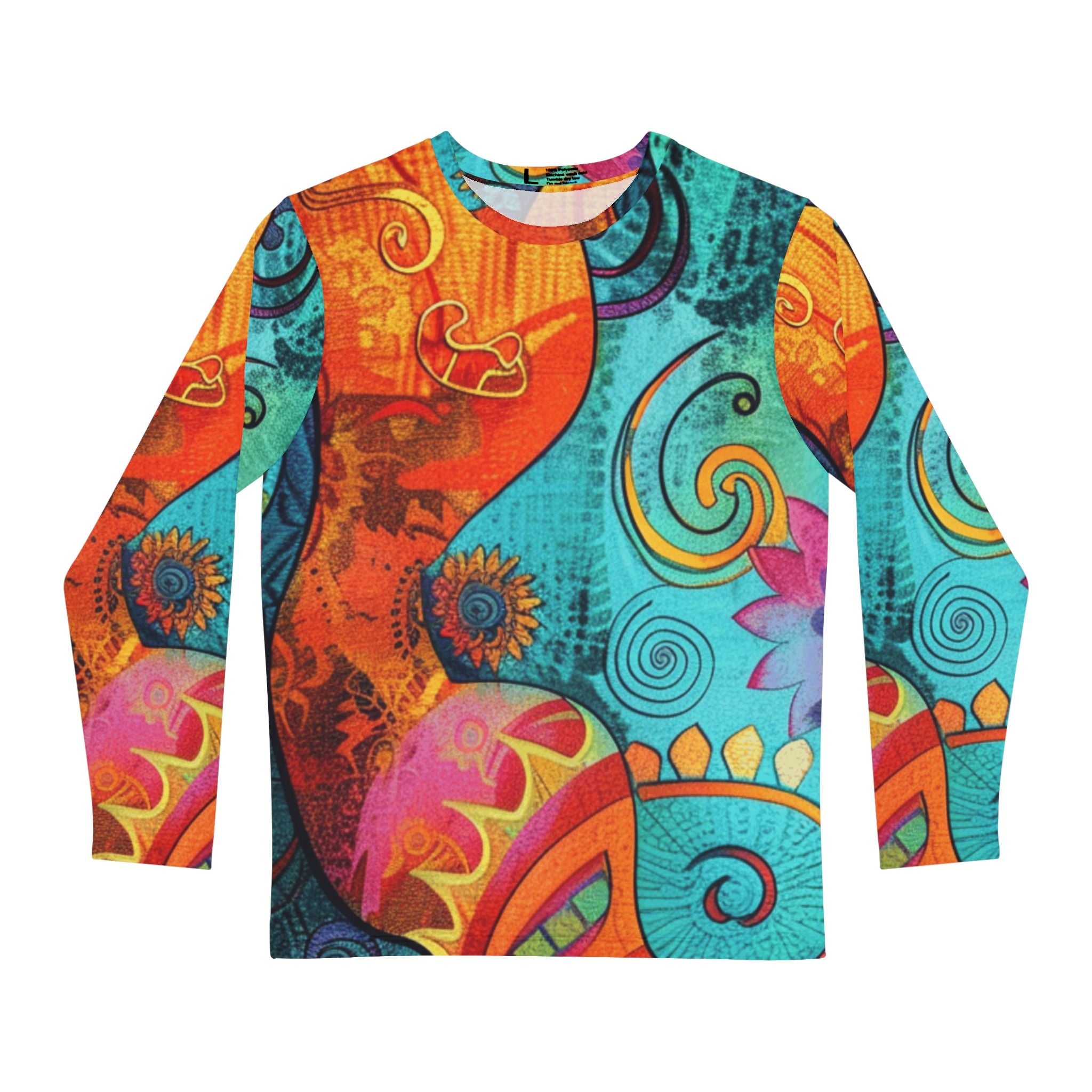 Printify Vibrant Abstract Long Sleeve Shirt 2025