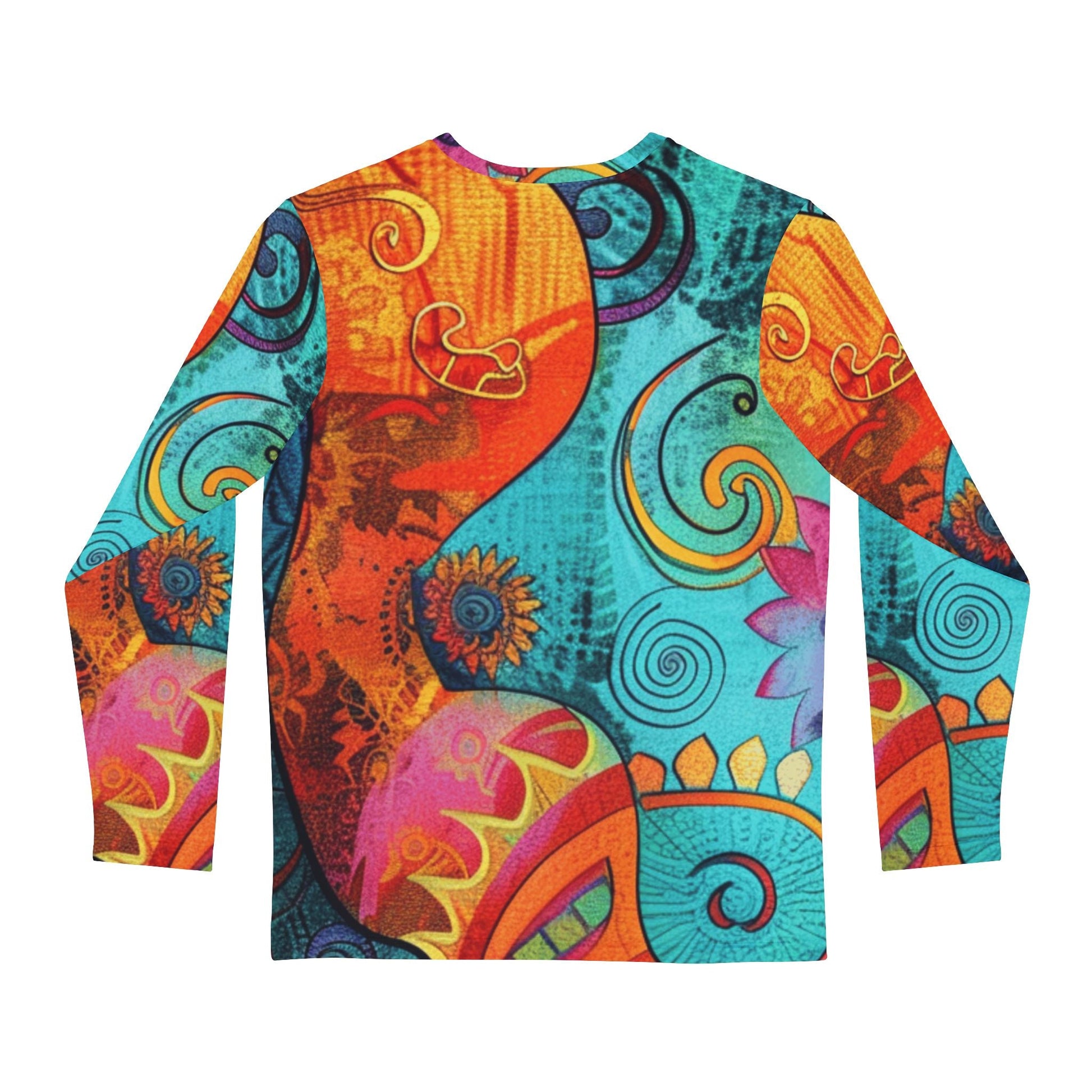Vibrant Abstract Long Sleeve Shirt, Artsulli - Art is Long, Life is Short, All Over Prints, , , , , , , 