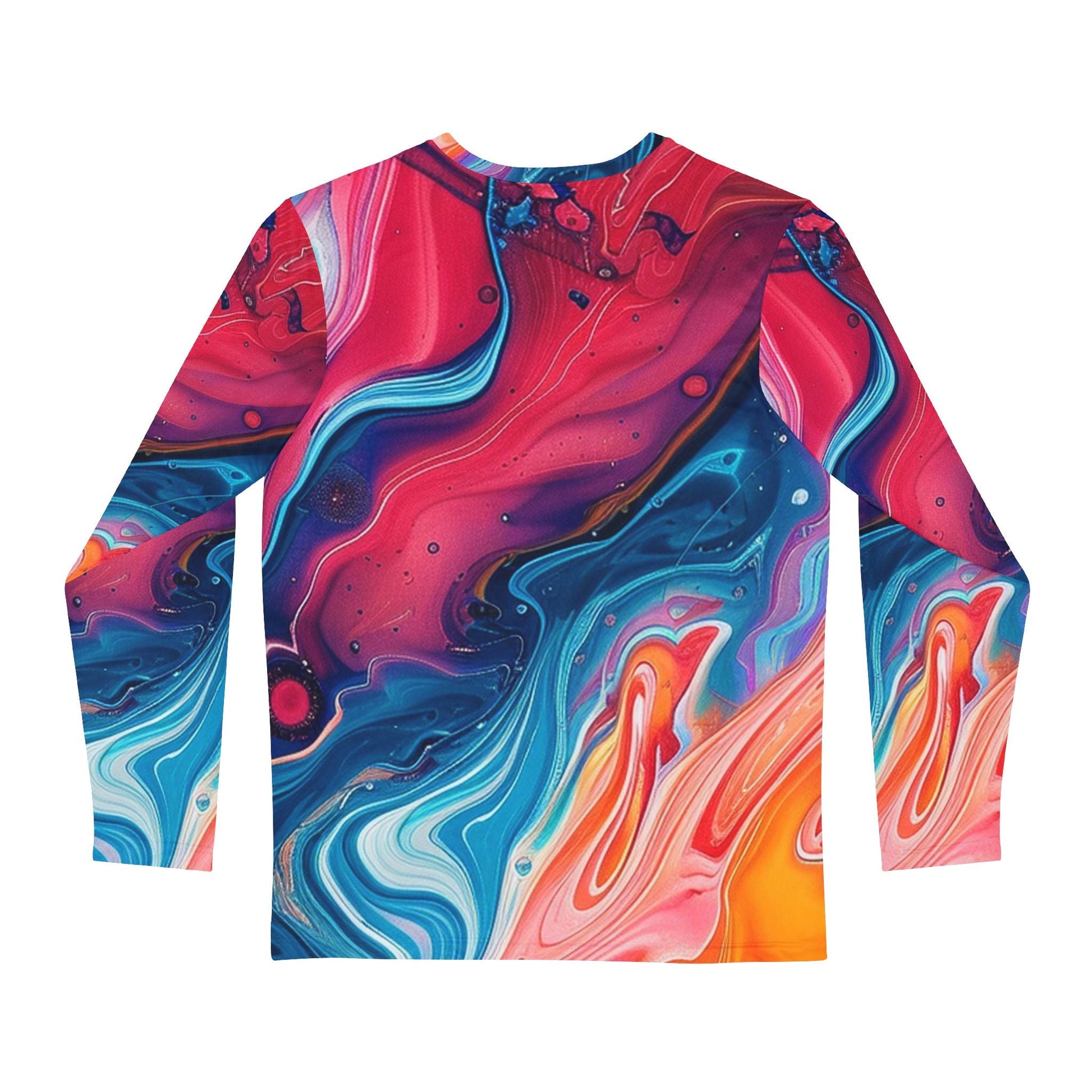 Vibrant Abstract Long Sleeve Tee, Artsulli - Art is Long, Life is Short, All Over Prints, , , , , , , 