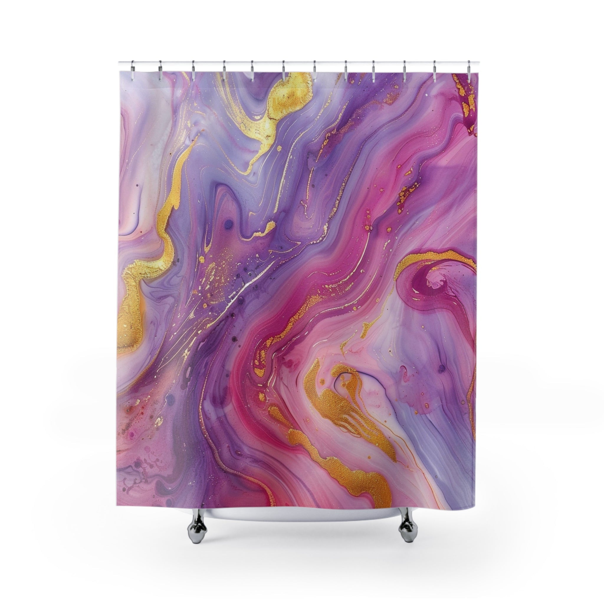 Printify Vibrant Abstract Marble Shower Curtain 2025