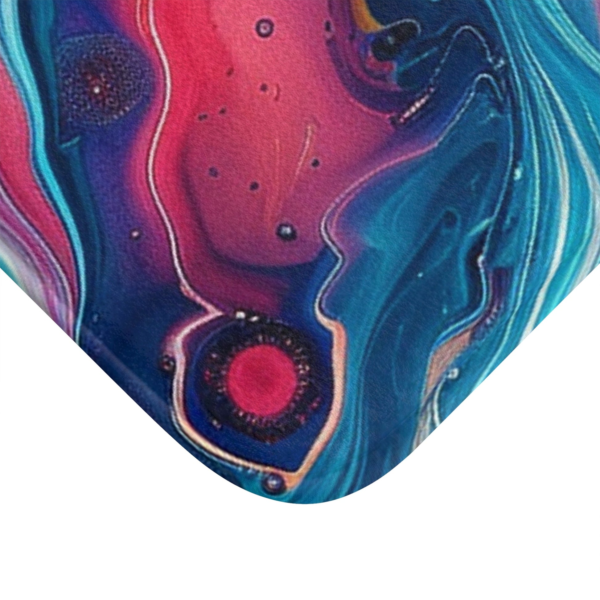 Printify Vibrant Abstract Marbled Bath Mat 2025