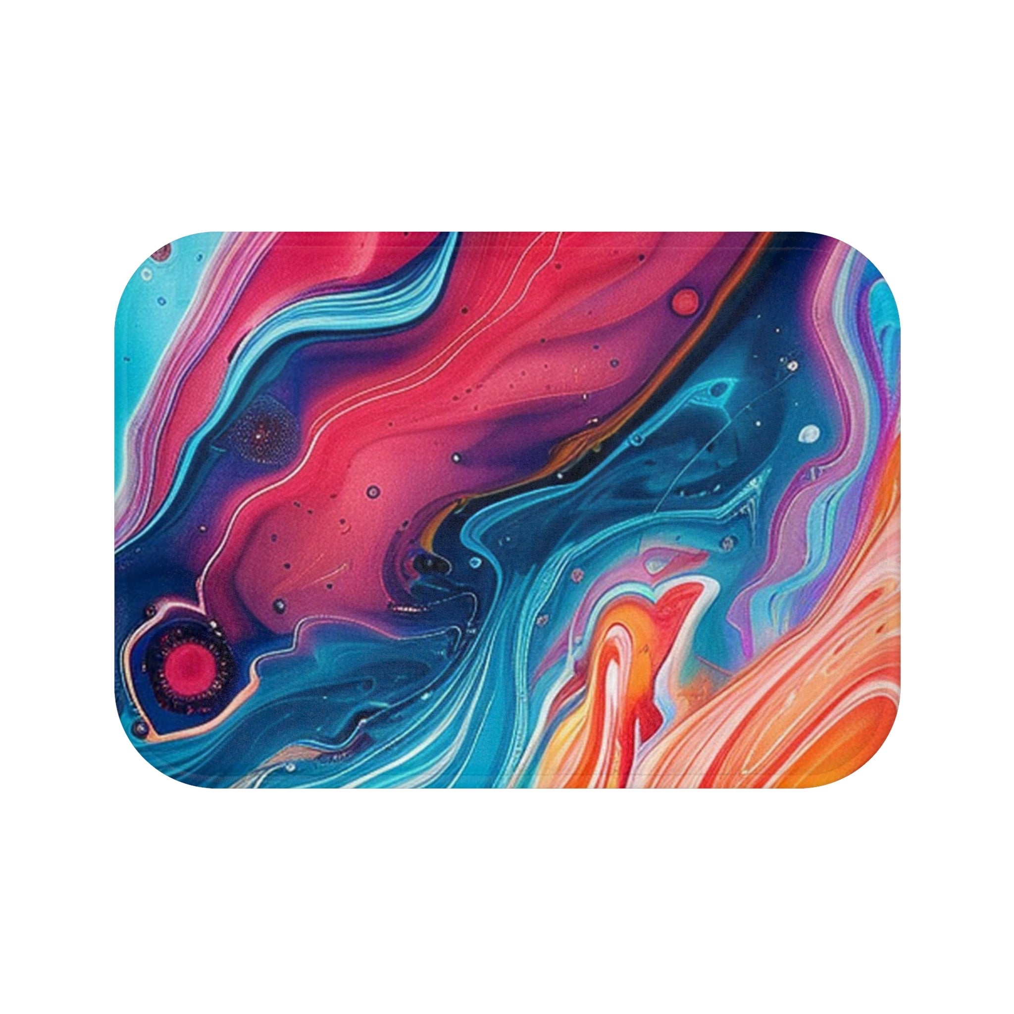 Printify Vibrant Abstract Marbled Bath Mat 2025