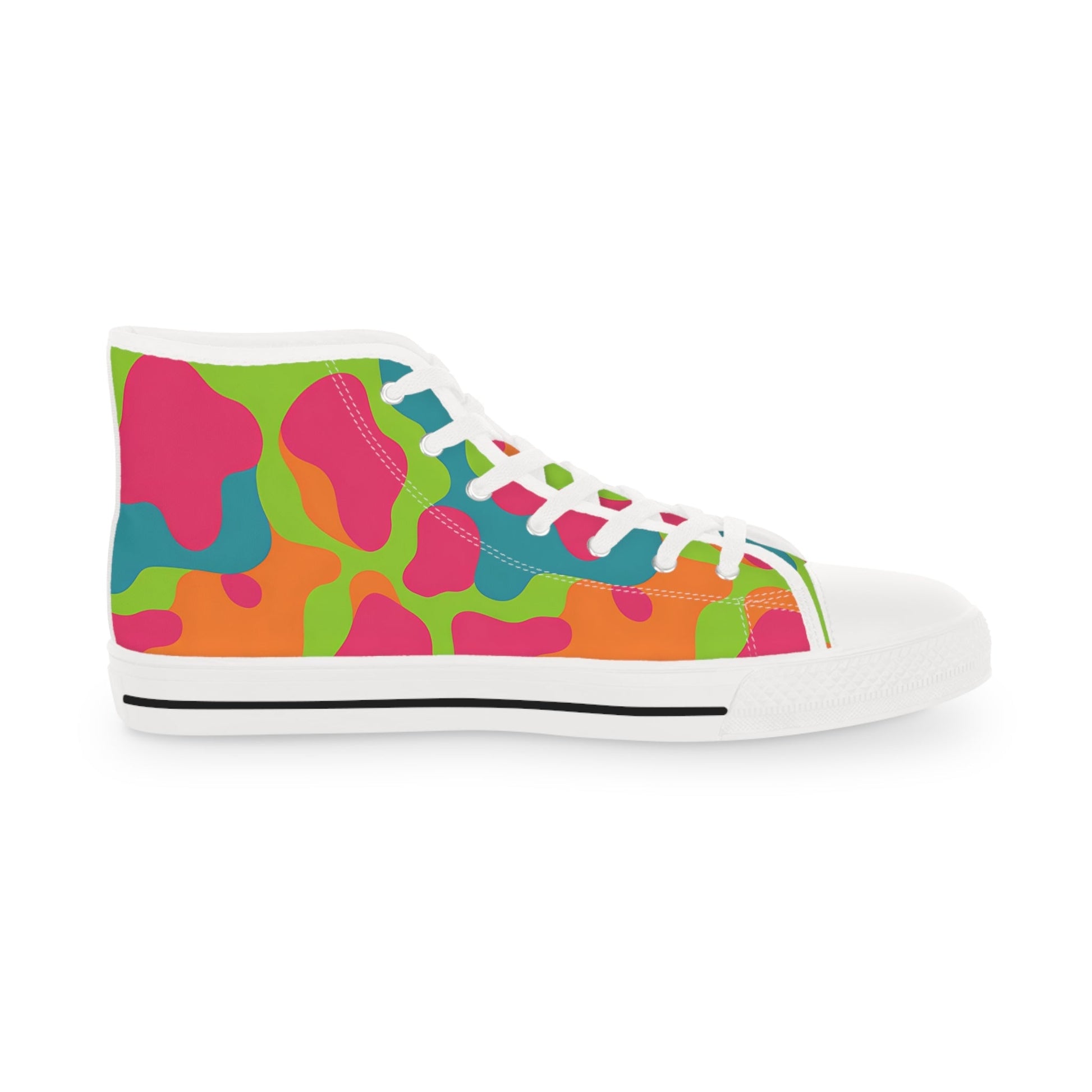 Printify Vibrant Abstract Neon Camouflage Men’s High-Top Sneakers 2025