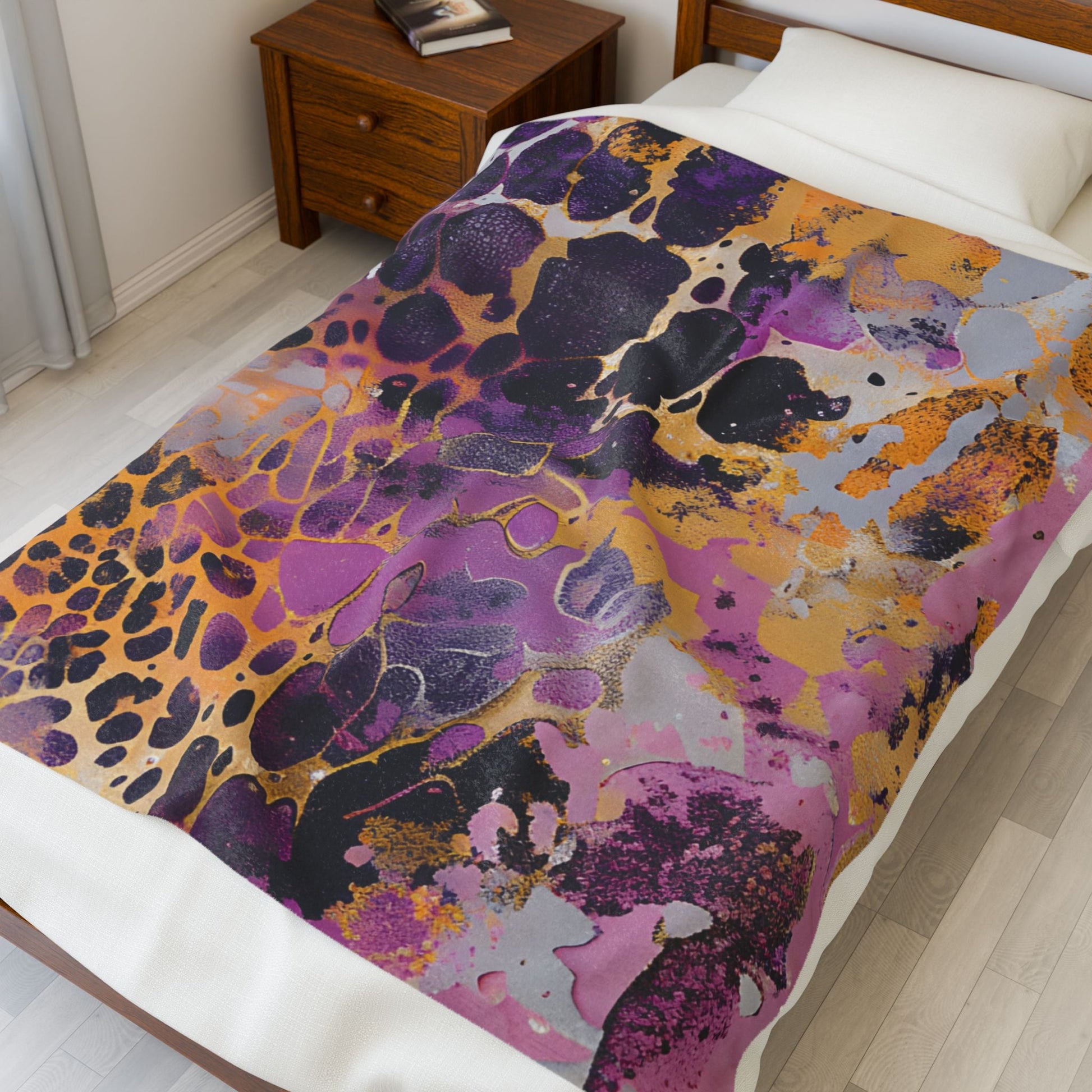 Vibrant Abstract Organic Velveteen Blanket, Artsulli - Art is Long, Life is Short, All Over Prints, , , , , , , 