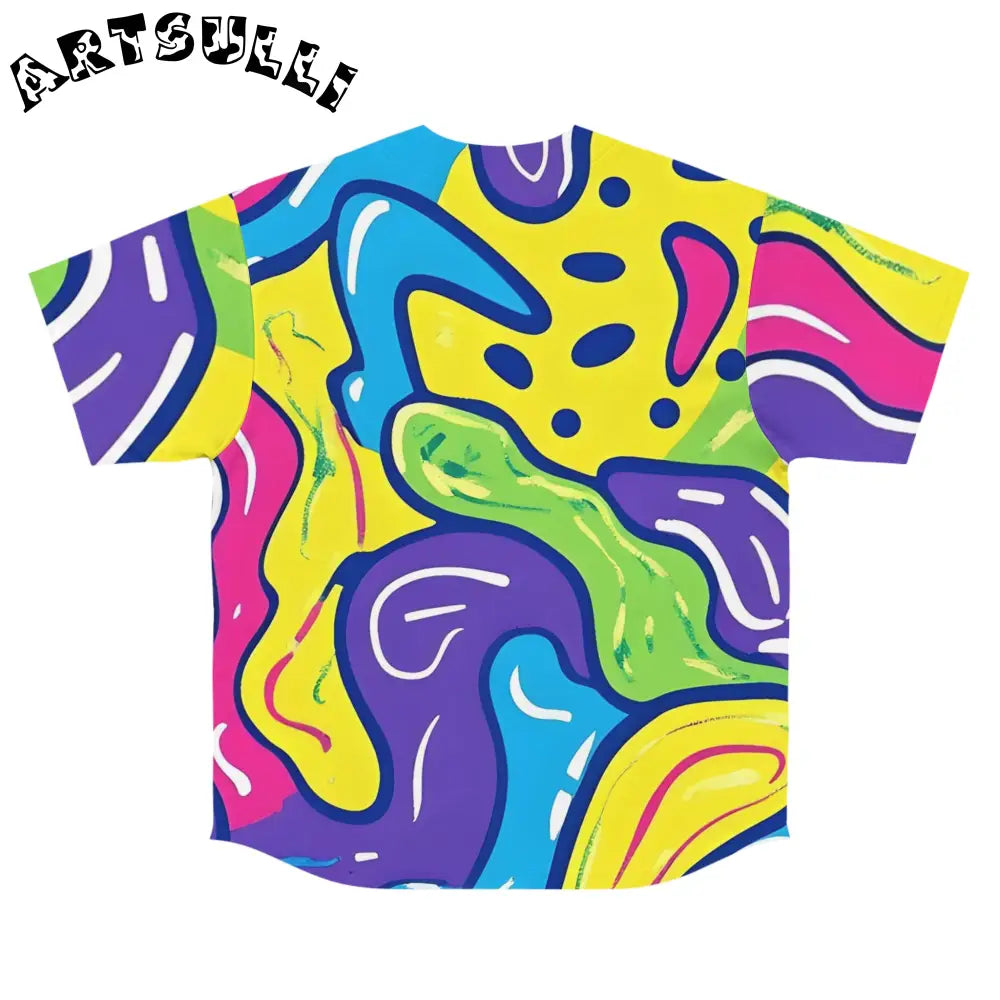 Vibrant Abstract Pattern Baseball Jersey, Artsulli - Art is Long, Life is Short, All Over Prints, , , , , , , 