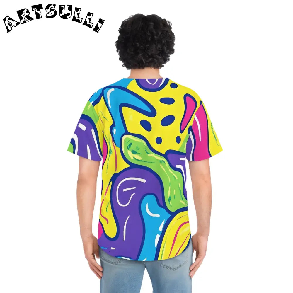 Vibrant Abstract Pattern Baseball Jersey, Artsulli - Art is Long, Life is Short, All Over Prints, , , , , , , 