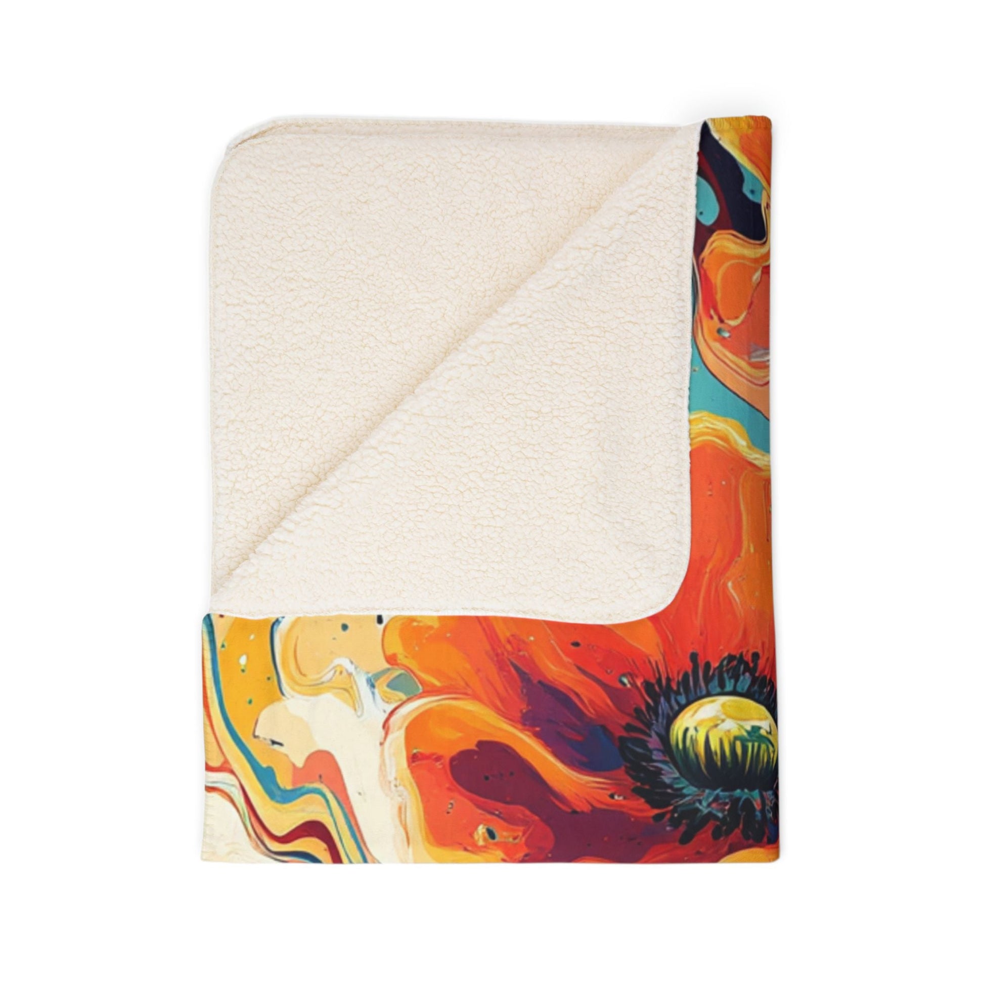 Printify Vibrant Abstract Poppy Fleece Blanket 2025