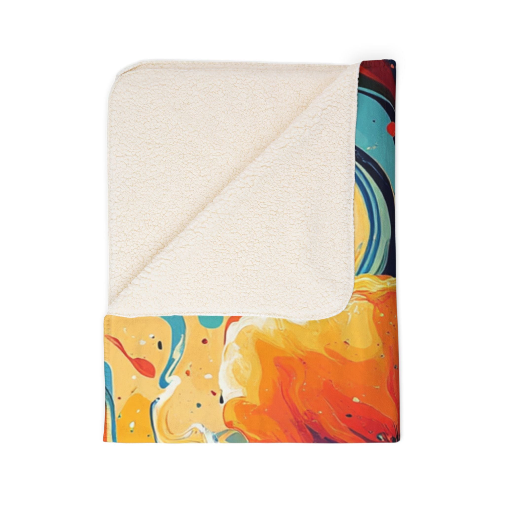 Printify Vibrant Abstract Poppy Fleece Blanket 2025