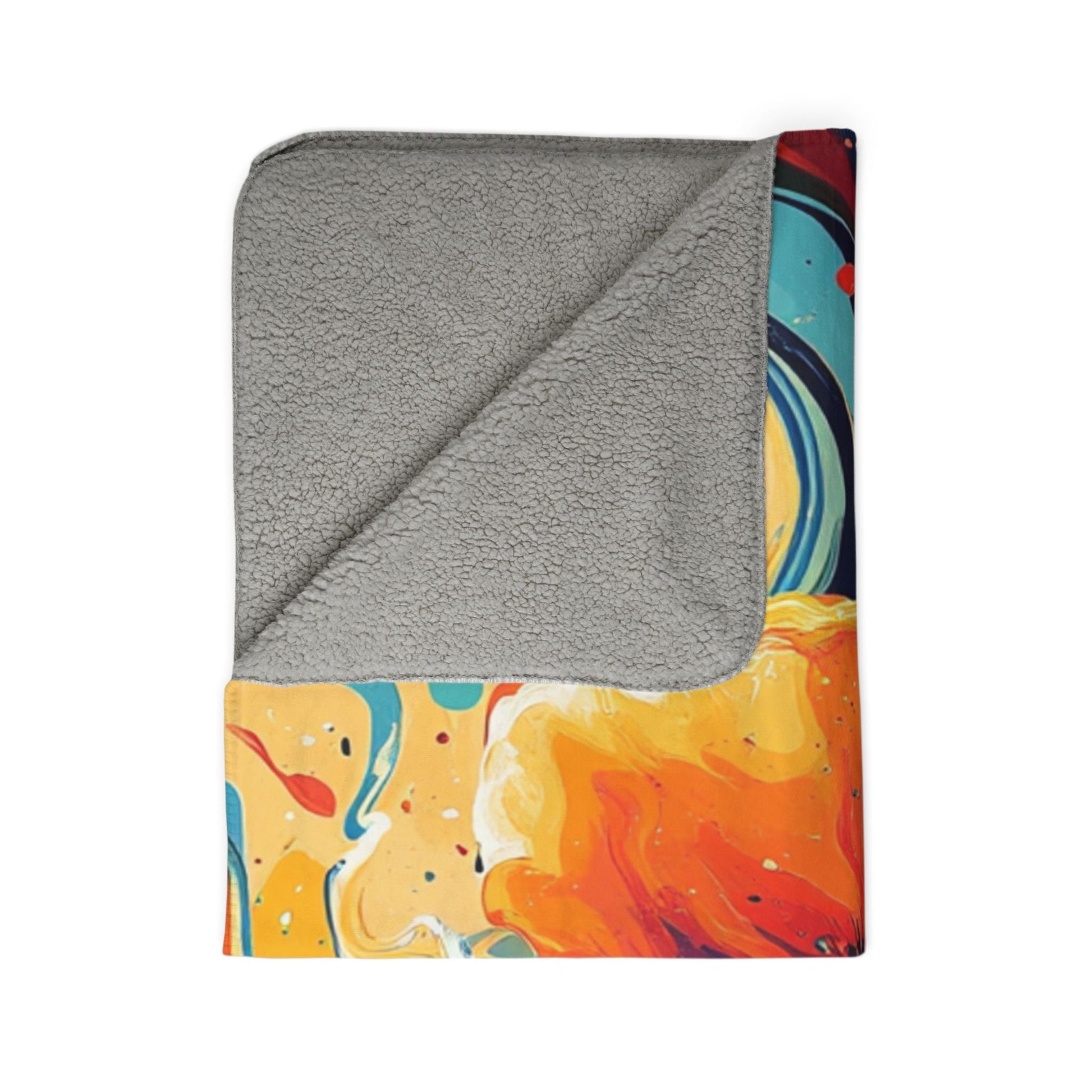 Printify Vibrant Abstract Poppy Fleece Blanket 2025