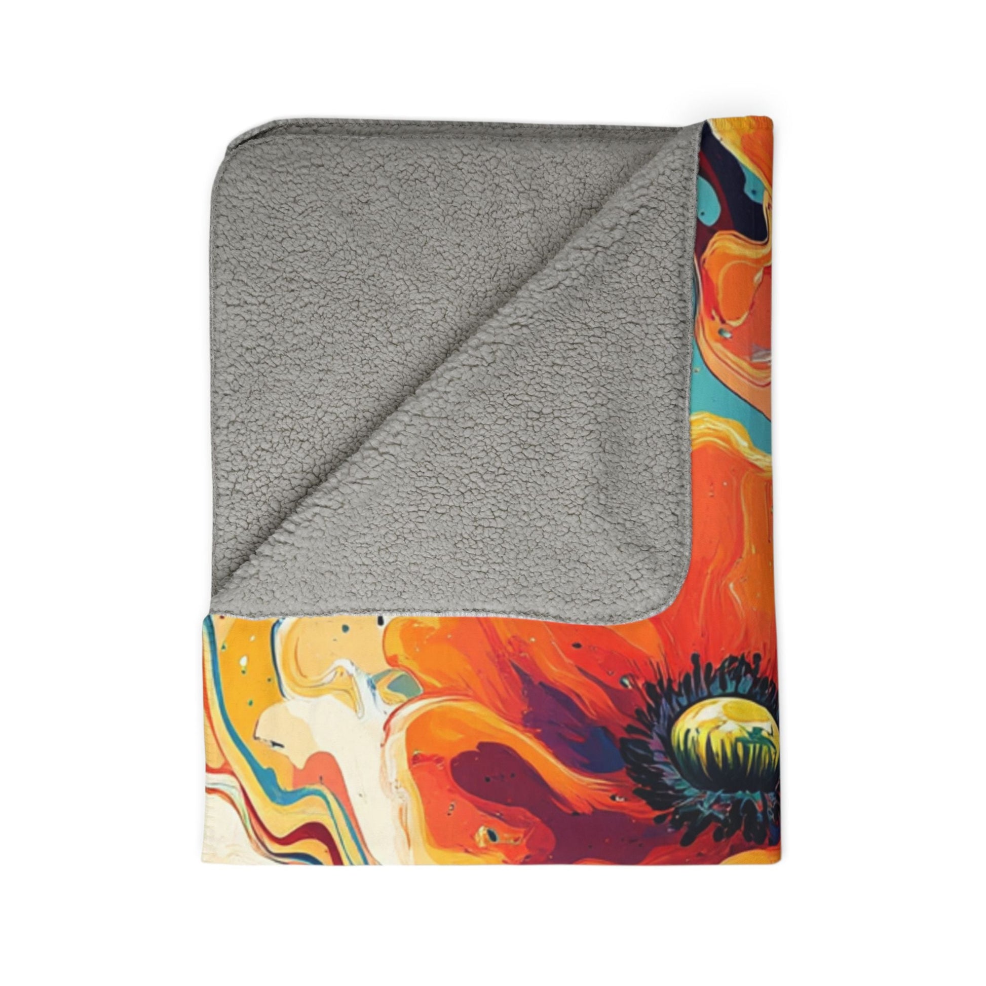 Printify Vibrant Abstract Poppy Fleece Blanket 2025