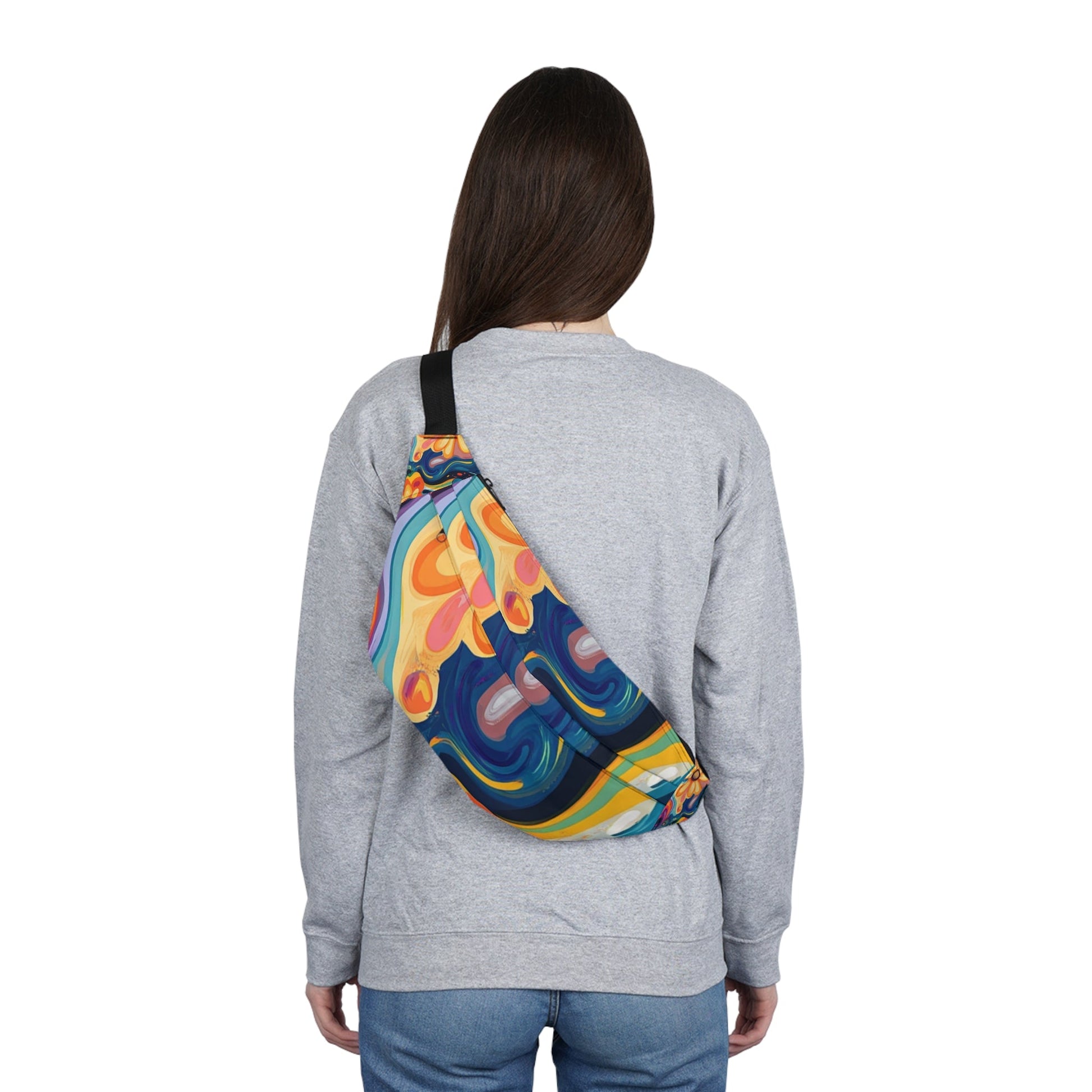 Vibrant Abstract Print Fanny Pack, Artsulli - Art is Long, Life is Short, Bags, , , , , , , 