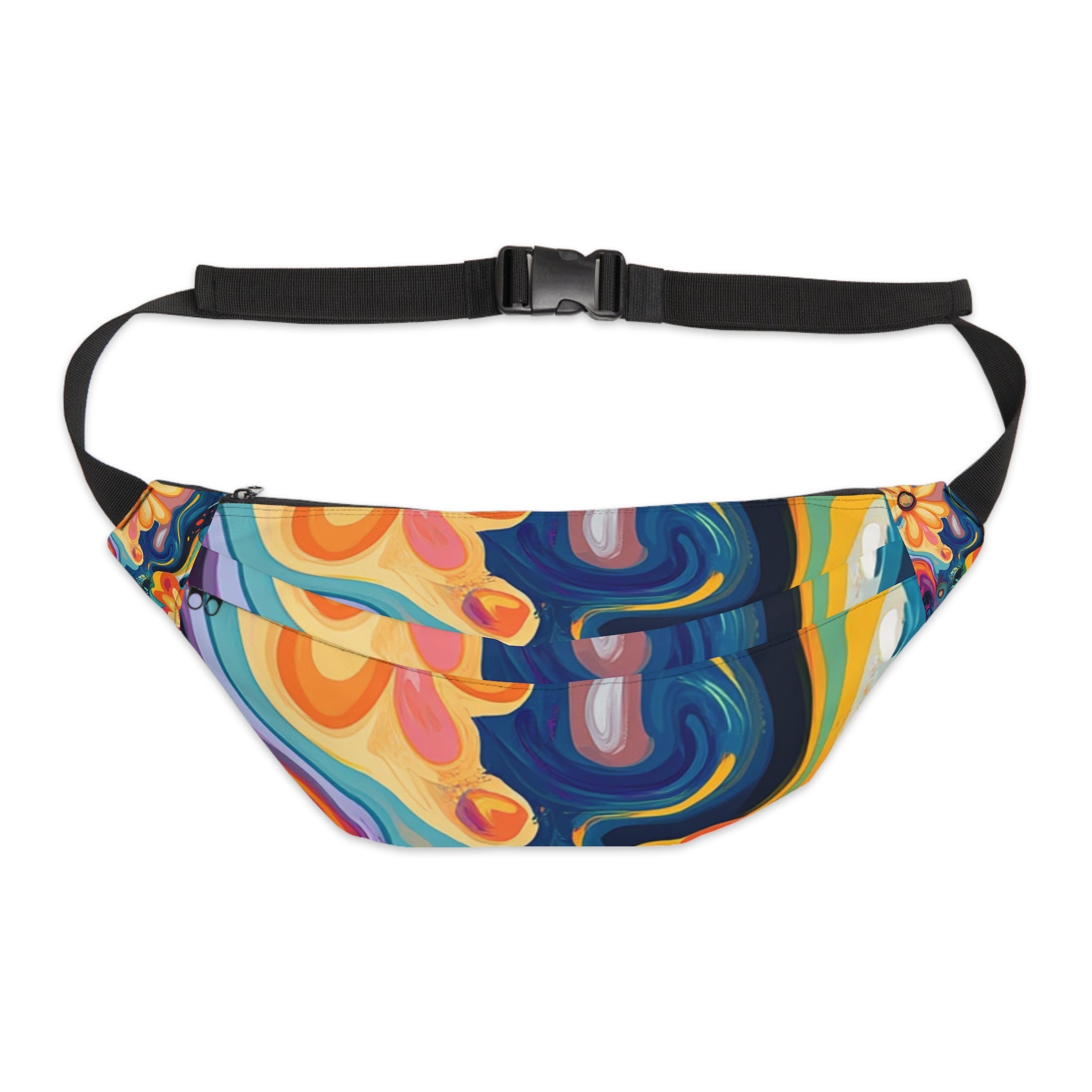 Vibrant Abstract Print Fanny Pack, Artsulli - Art is Long, Life is Short, Bags, Size, 8" × 9" × 4'', , , , , 28525218738308986410