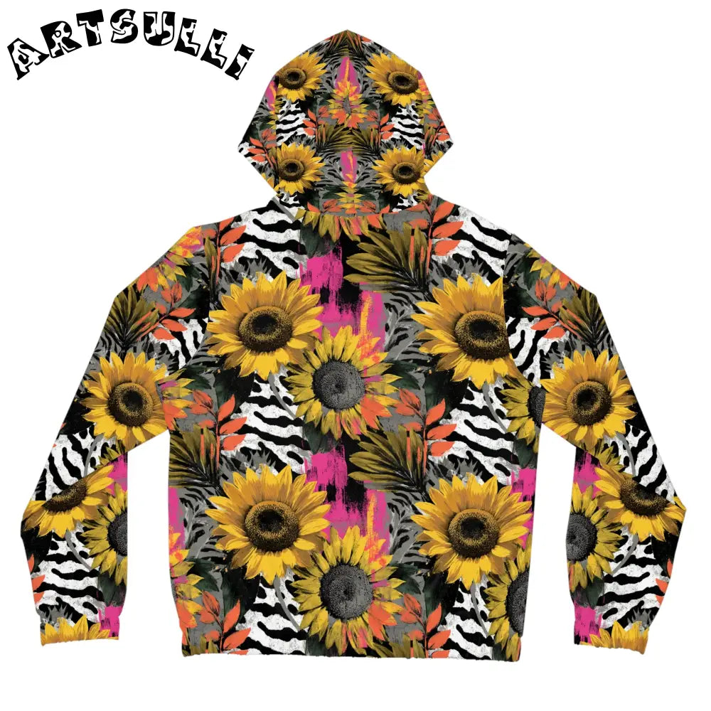 Vibrant Abstract Print Women’s Zip Hoodie, Artsulli - Art is Long, Life is Short, All Over Prints, , , , , , , 