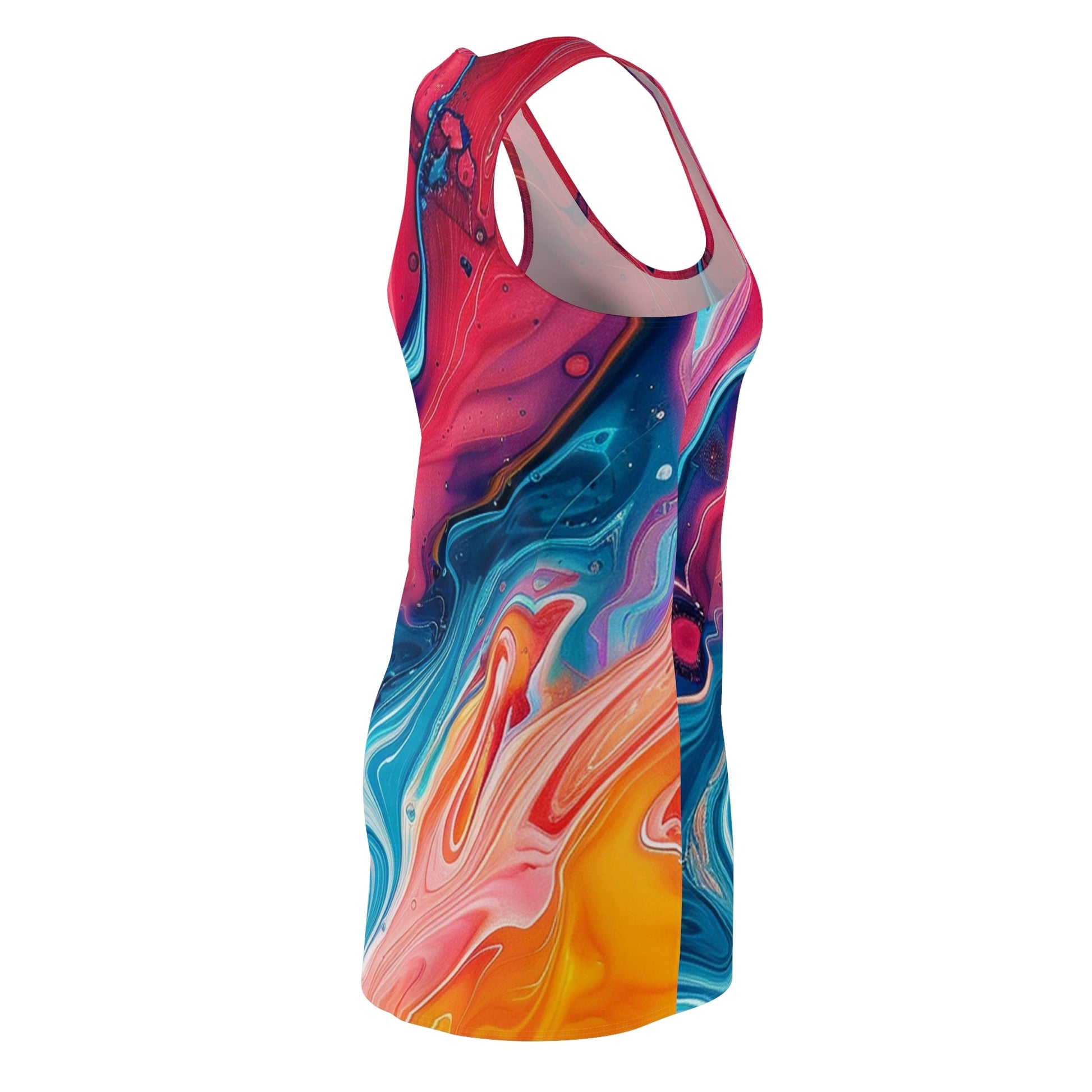 Vibrant Abstract Racerback Dress, Artsulli - Art is Long, Life is Short, All Over Prints, , , , , , , 