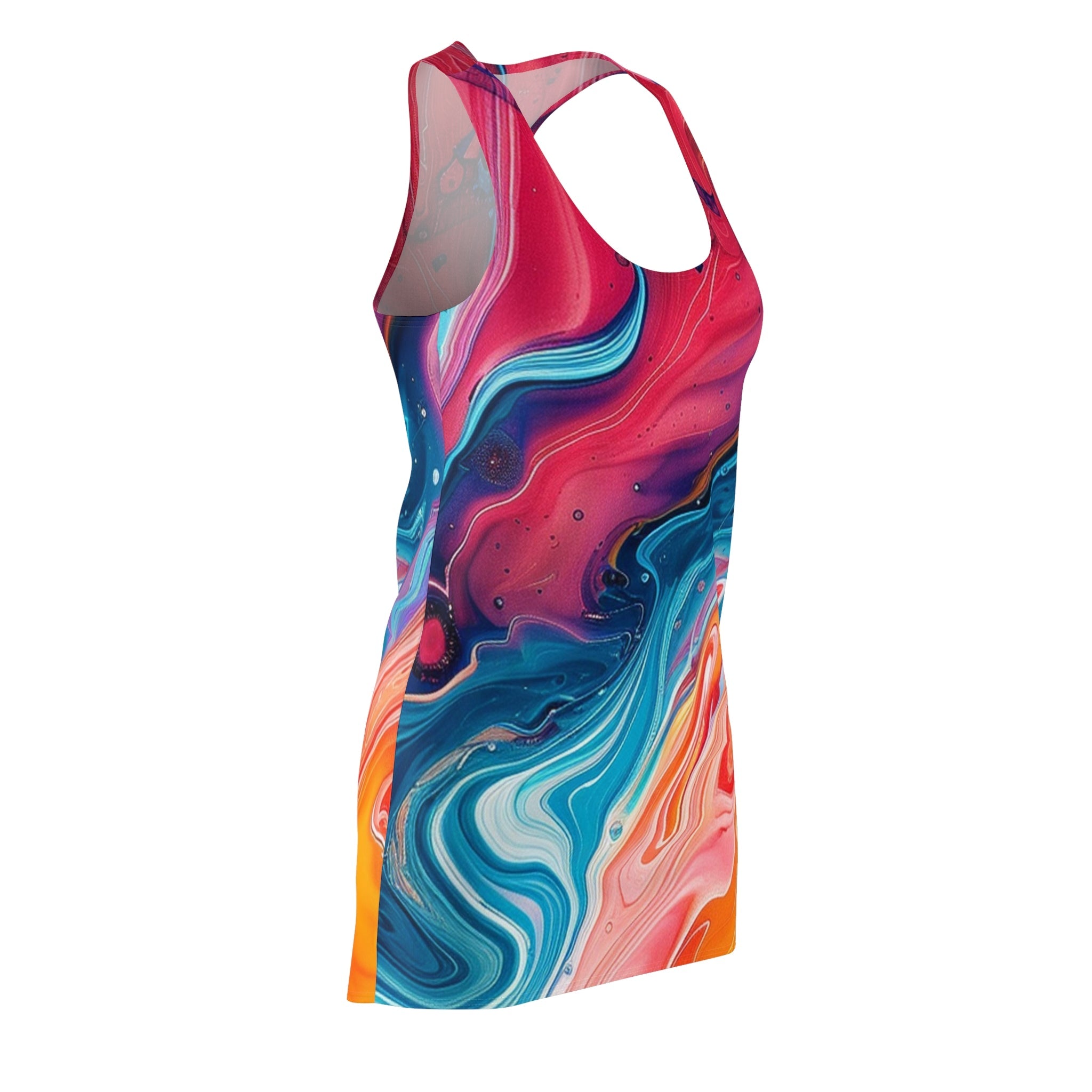 Vibrant Abstract Racerback Dress, Artsulli - Art is Long, Life is Short, All Over Prints, , , , , , , 