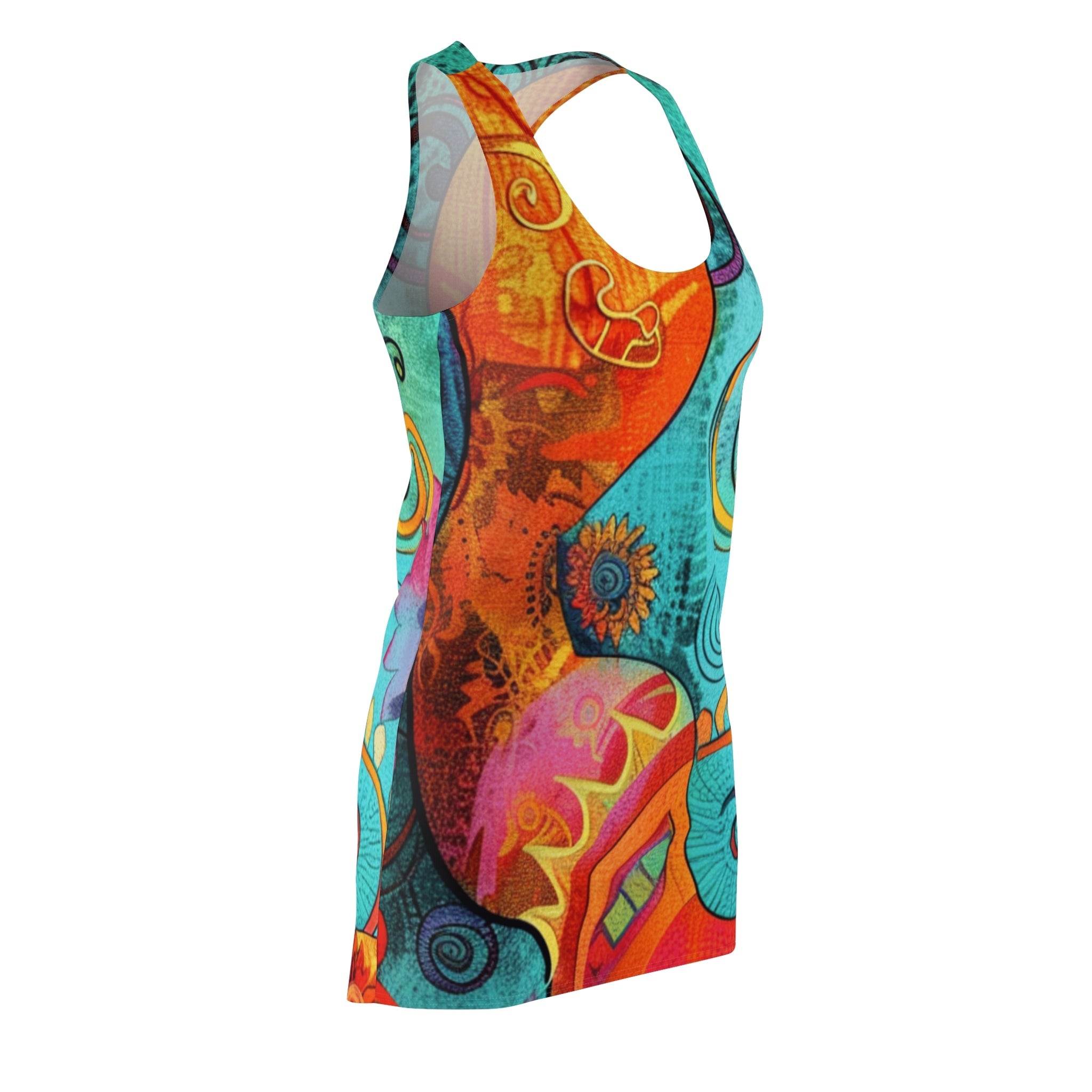 Printify Vibrant Abstract Racerback Dress 2025